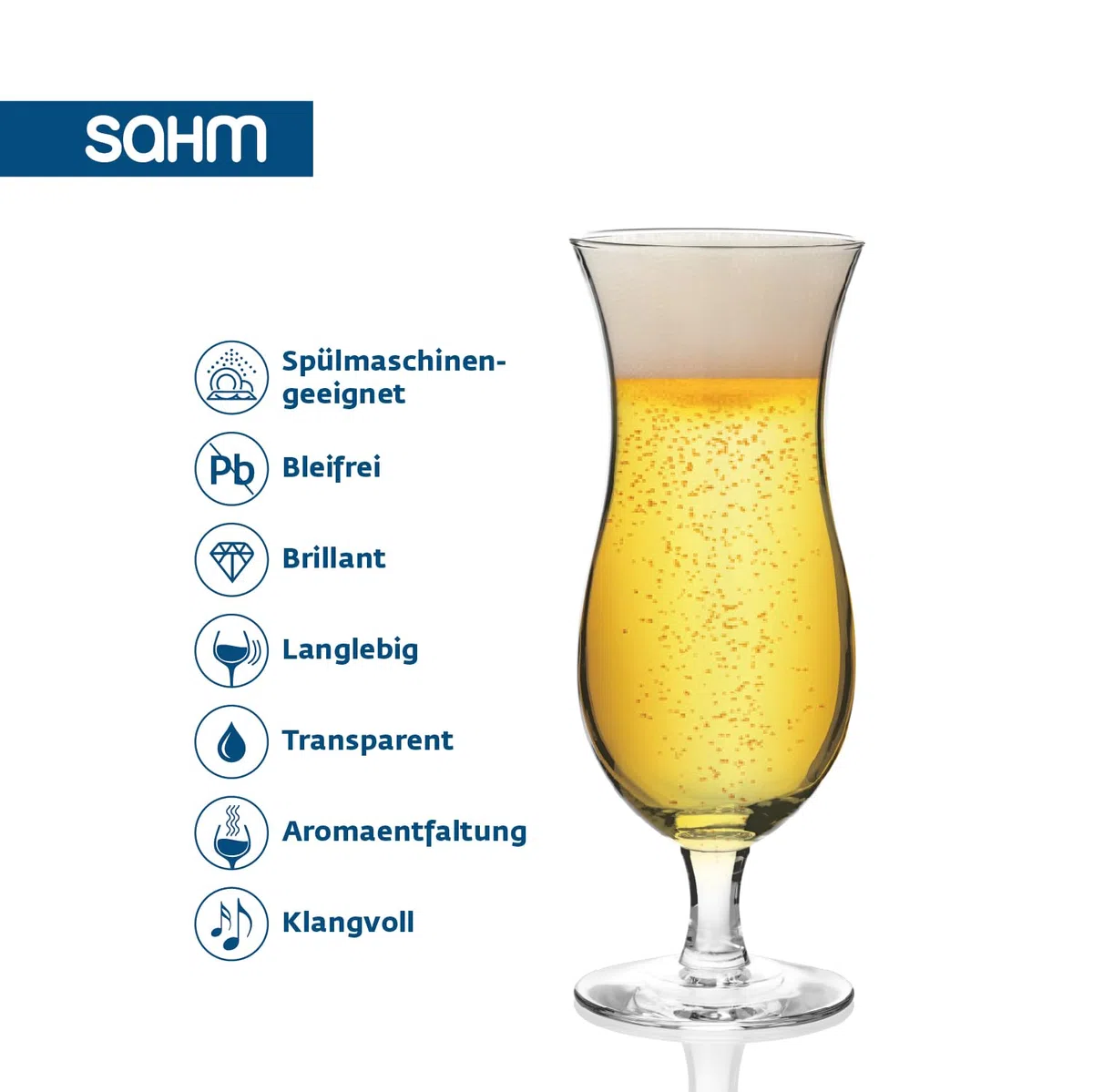 Sahm Hurricane Cocktail Gläser Set 6 STK - 430ml Cocktail Longdrinkgläser Set - Ideal als Barkeeper Set, Milchshake Glas oder als Eisbecher Glas