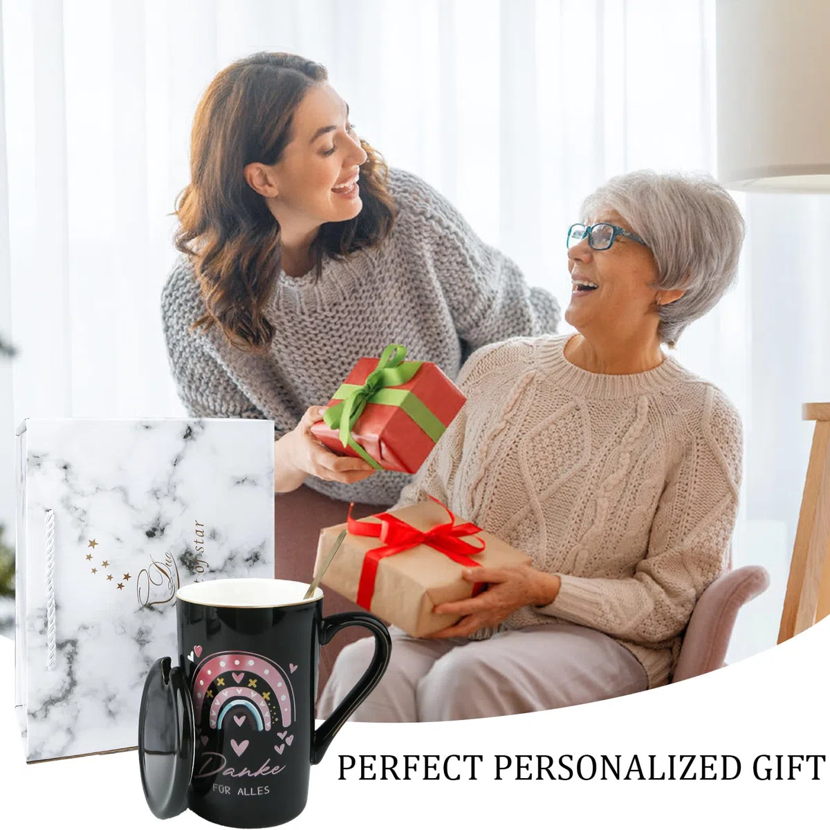 Dankeschön Geschenke für Erzieherin Lehrer Frauen Abschiedsgeschenk Kaffee Tasse, 400ml Danke für Alles Lehrer Geschenk Abschiedsgeschenk Abschied Kollegen Erzieherin Geschenk Idee zum Abschied
