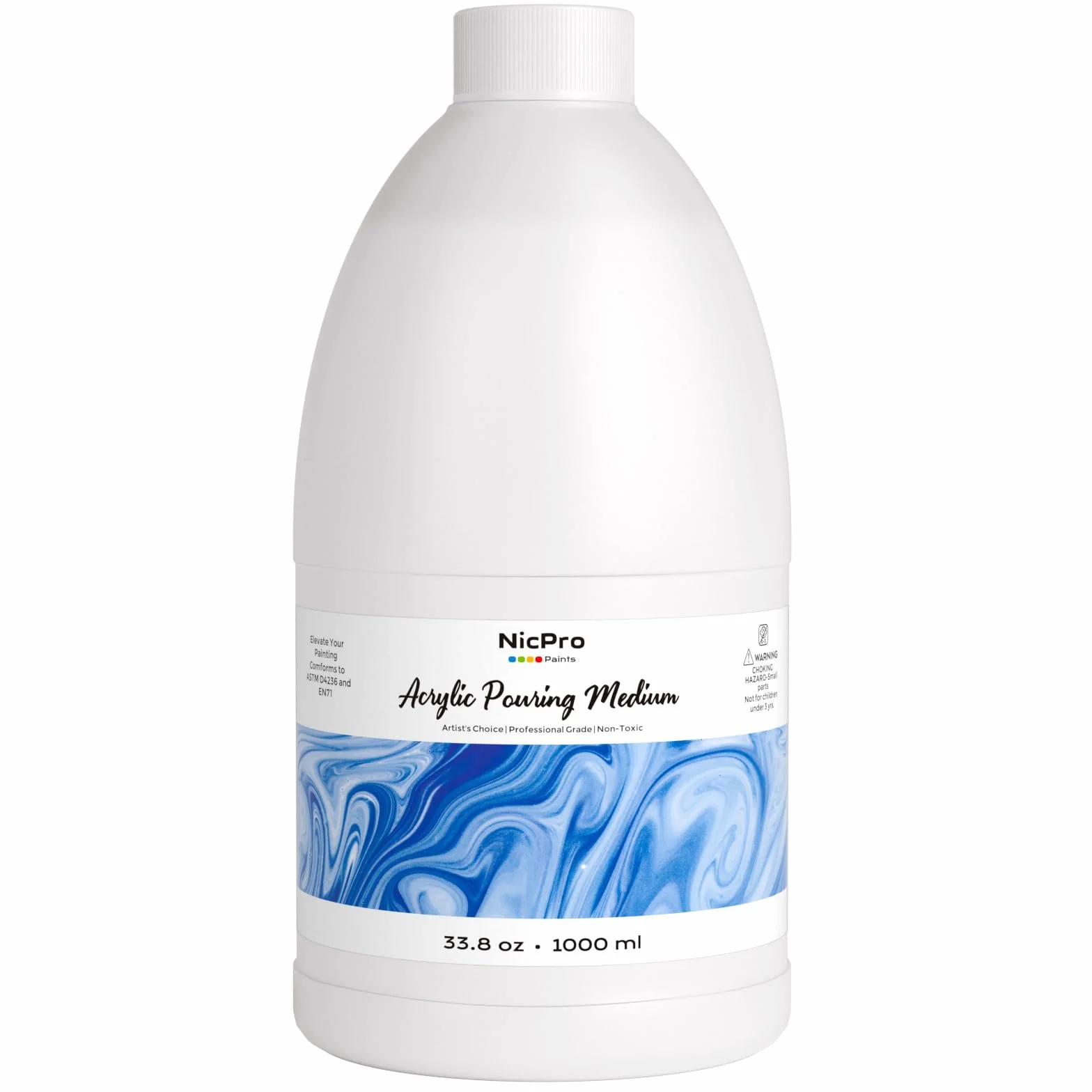 Nicpro 1000 ml Pouring Medium Acryl, Acrylfarbenverdünner, Pouring Acrylfarben für gleichmäßiges Fließen