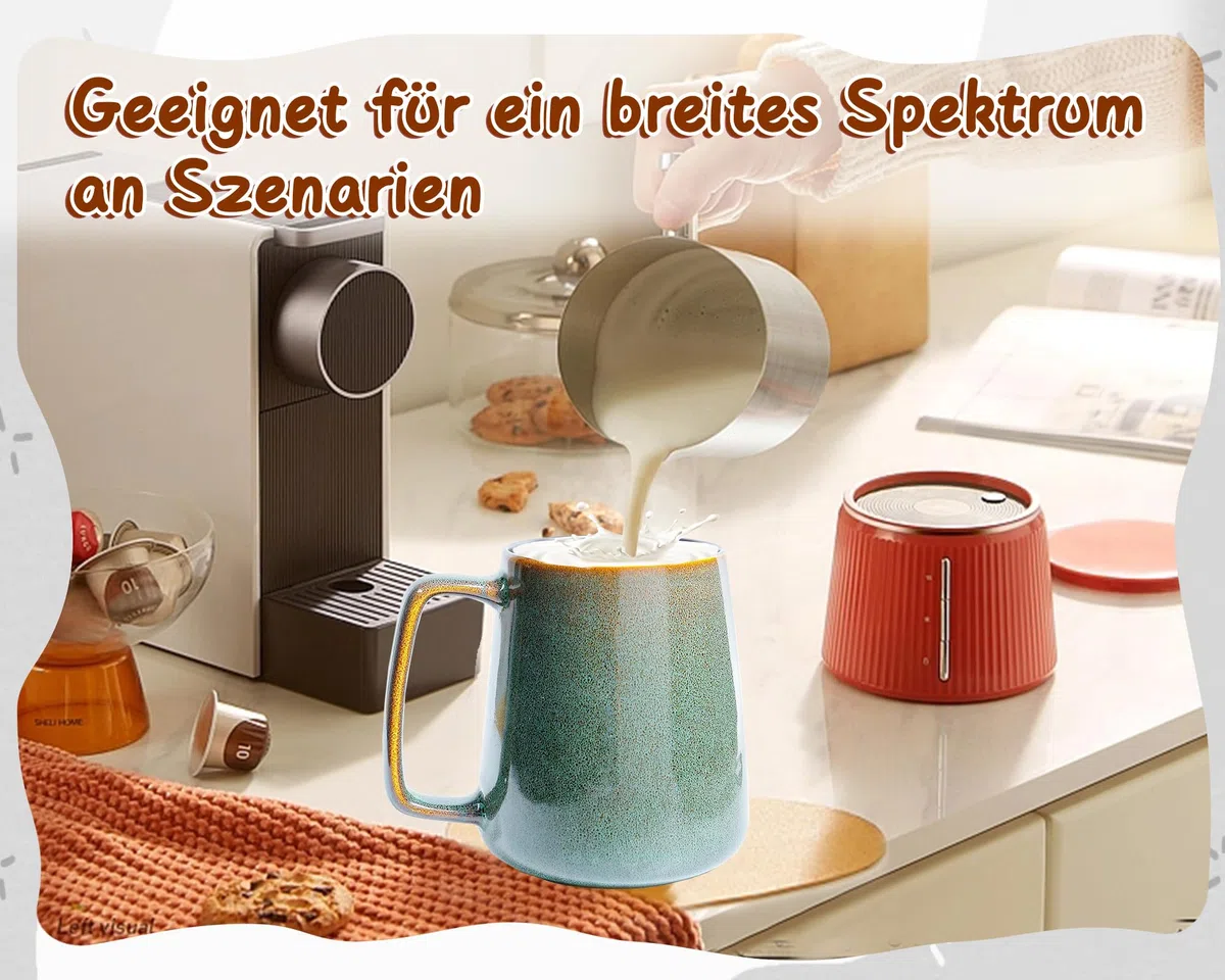 Große Keramik Kaffeetassen, 24 Unzen / 700ml Extra Große Tassen, Für Cappuccino, Latte, Heiße Kakao Oder Heißes Tee- Geschenk (24 oz Dark Green)