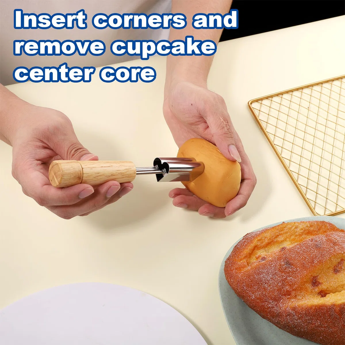 Cupcake-Ausstecher, Cupcake-Lochschneider Füllen wiederverwendbar Cupcake-Lochstanzer Cupcake-Loch-Werkzeug Cupcake-Loch-Werkzeug Gebäck-Ausstecher Backen Füllen Dekorieren (Herzform)