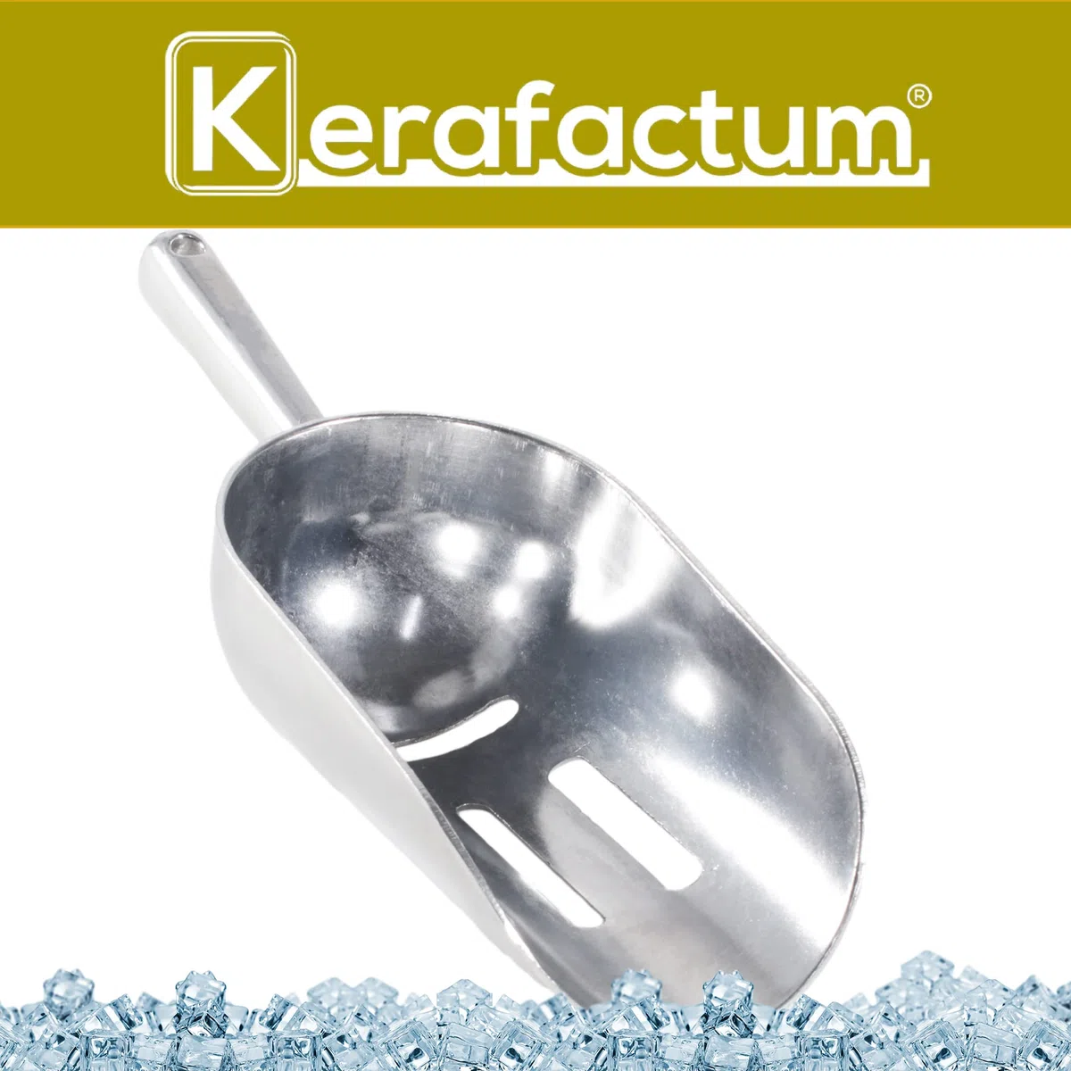 Kerafactum Eisschaufel Eiswürfel Eis Schaufel Eisportionierer perfekt für Eismaschine Eiswürfelbereiter und crushed Eiswürfel Messlöffel Dosierhilfe Slushie Ice Cocktail Eiskühler geschlitzt