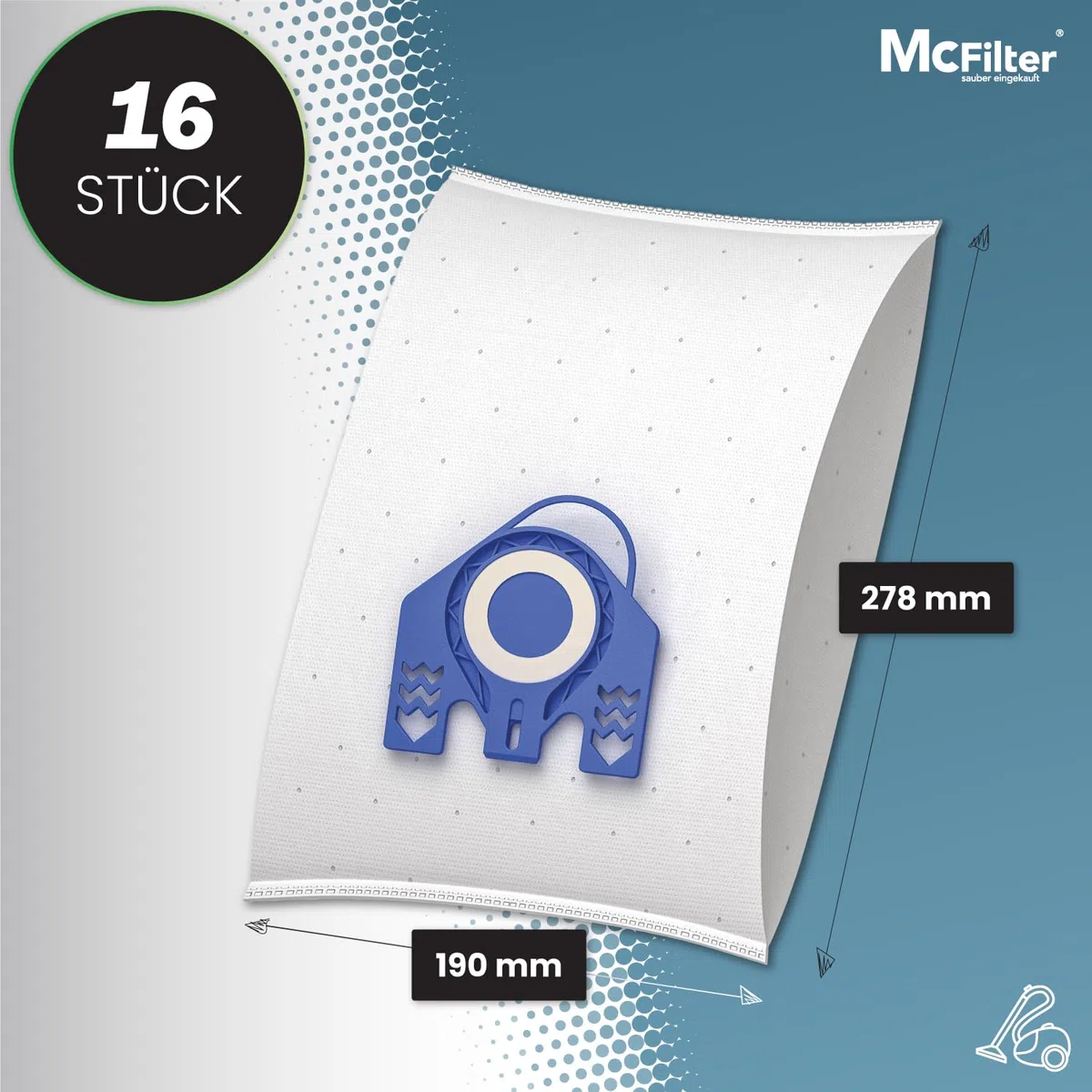 McFilter I 16 Staubsaugerbeutel kompatibel mit Miele Staubsauger GN Serie S2 S4 S5 S6 S8, Complete C2/C3, Classic C1 I Staubbeutel inkl. 8 Filter I MAXI BOX