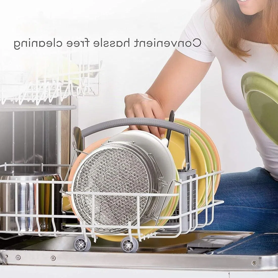 Dehydrator Rack Edelstahl Ständer Zubehör, Kompatibel mit Instant Pot, 5 stapelbare Schichten, Silberfarben, Rund