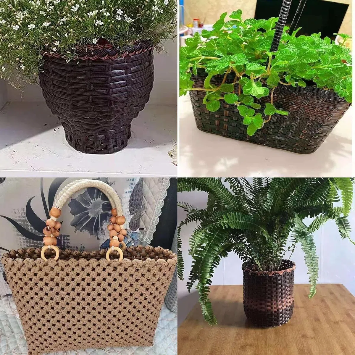Rattan-Reparatursets für Rattanmöbel, Rattan-Gartenmöbel-Zubehör, Rattan-Stühle, Rattan-Gartenstühle, Poly-Rattan-Kunststoff, Poly-Rattan-Reparatur,(A,65m)