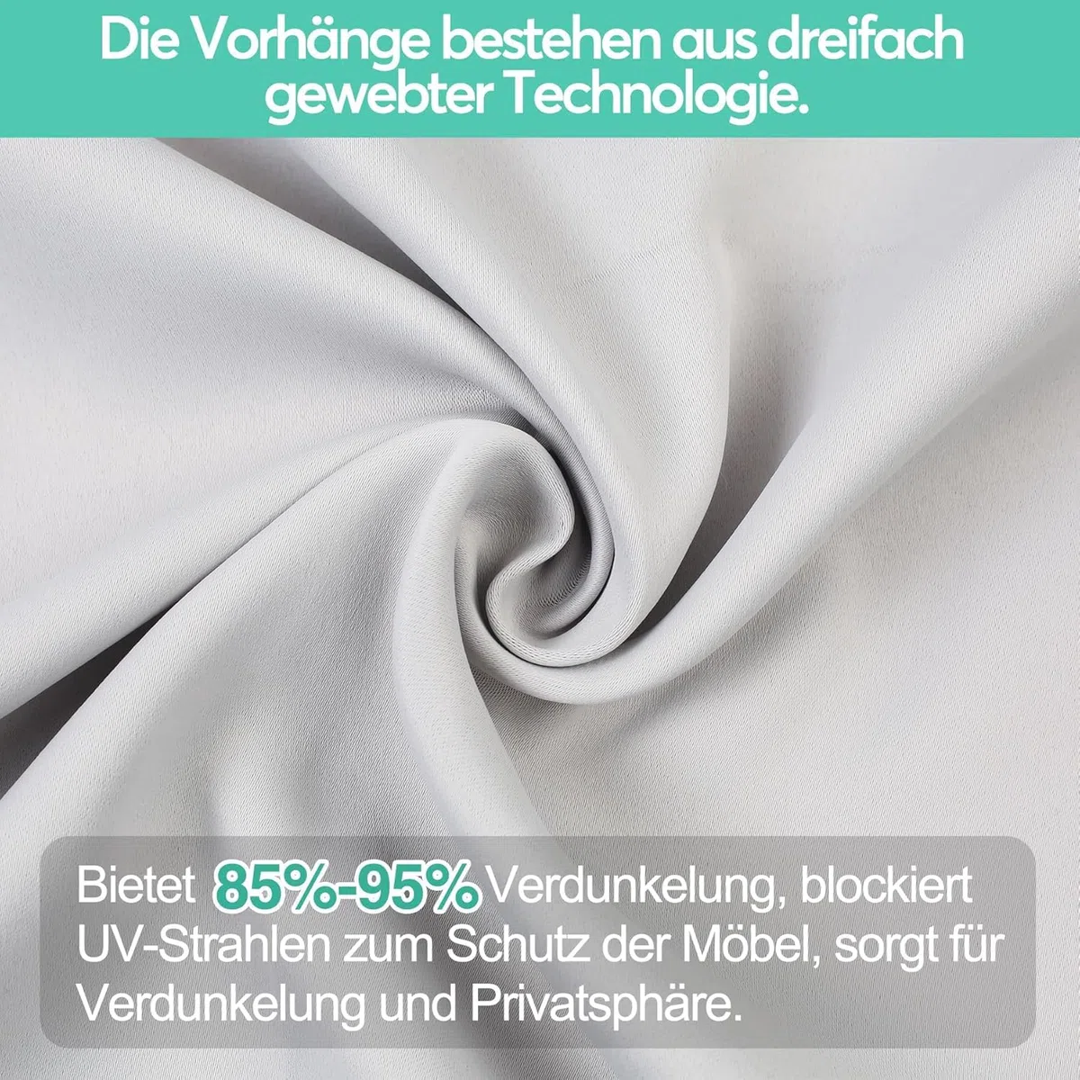 Verdunkelungs Türvorhang 86x173cm, Französische Türvorhänge ohne Bohren zum Kleben mit Haltebändern, Blickdicht für Privatsphäre, Lichtsteuerung ＆Thermische, Hellgrau, 1 Paneel