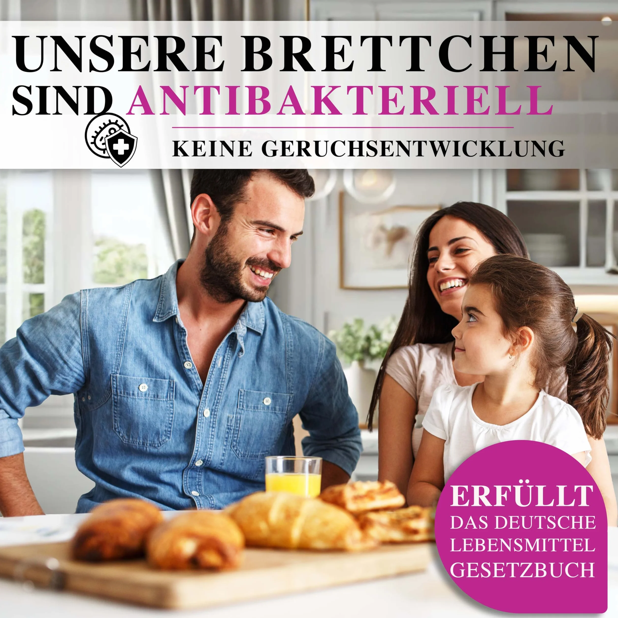 Frühstücksbrettchen Holz - 25x15cm – Hochwertige Akazie am Stück – Langlebiges Holzbrettchen | Vesperbrett (2er Set)