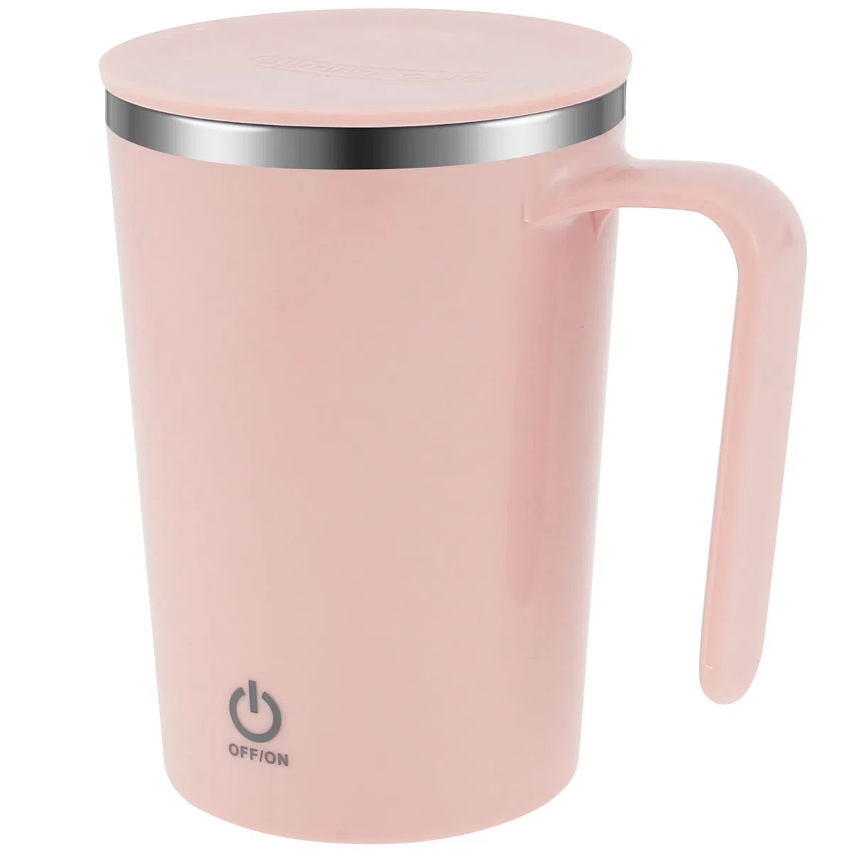 Elektrische selbsttreuende Becher 1200mAh wiederaufladbare automatische Mischung Becher Edelstahl Magnetische Rührtasse wiederverwendbar(Rosa)