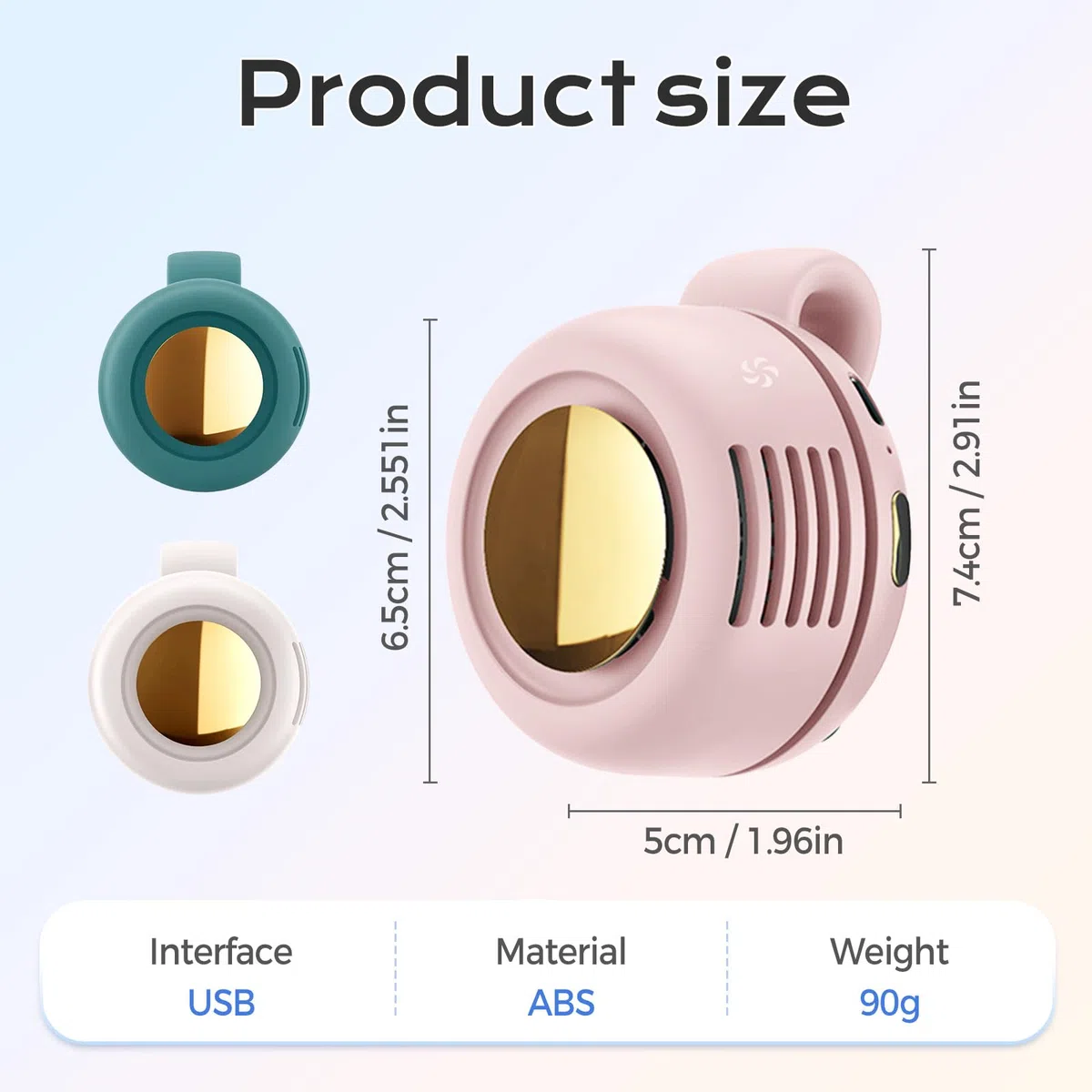comepew Tragbarer Clip Ventilator, 2026 Neu Taillenclip-Ventilator, Portable Silent Mini Bladeless Fan Clip On, 3 Geschwindigkeiten Mini Tshirt Ventilator, Handventilator mit Clip für Outdoor (Grün)