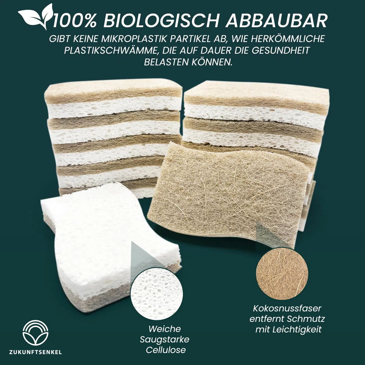 Spülschwamm Nachhaltig Küchenschwämme Biologisch Abbaubar Naturschwamm Umweltfreundlicher Kokosschwamm (12)