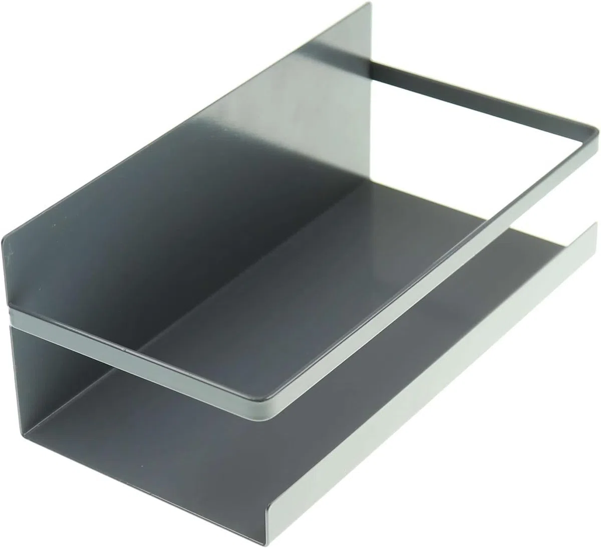 Luchs – 2er Set Magnetisches Regal für Kühlschrank aus Edelstahl, Hängeregal, Küchenregal, Gewürzregal, Kühlschrank Regal, Organizer inkl. 4 Haken (Anthrazit)