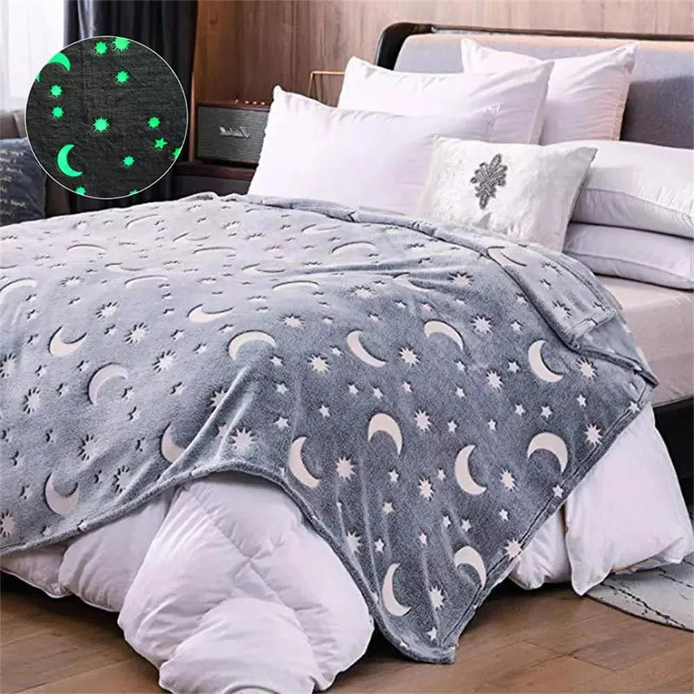 Kuscheldecke die im Dunkeln leuchtet, Behagliche und Weiche Wohndecke für Bett Couch und Sofa, Leuchtende Decke für Kinder und Erwachsene (59" x 78.7"(150 x 200 cm))