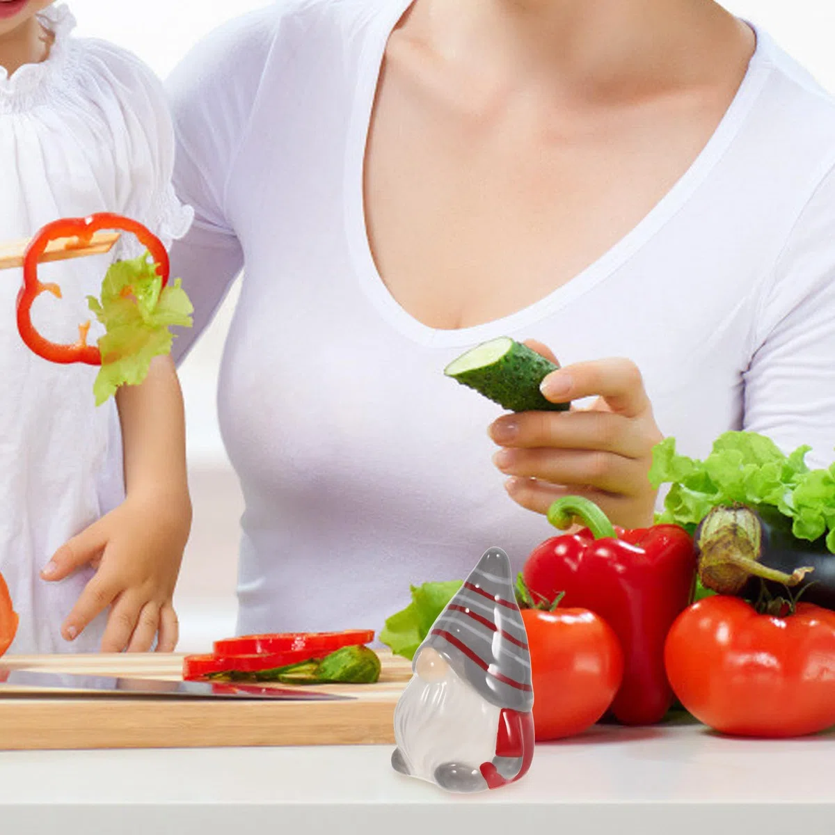 Generic Salz und Pfefferstreuer Keramik Kompakt und Leicht zu Reinigen 1 im Niedlichen Gnom Design für Wohnungen und Kochen