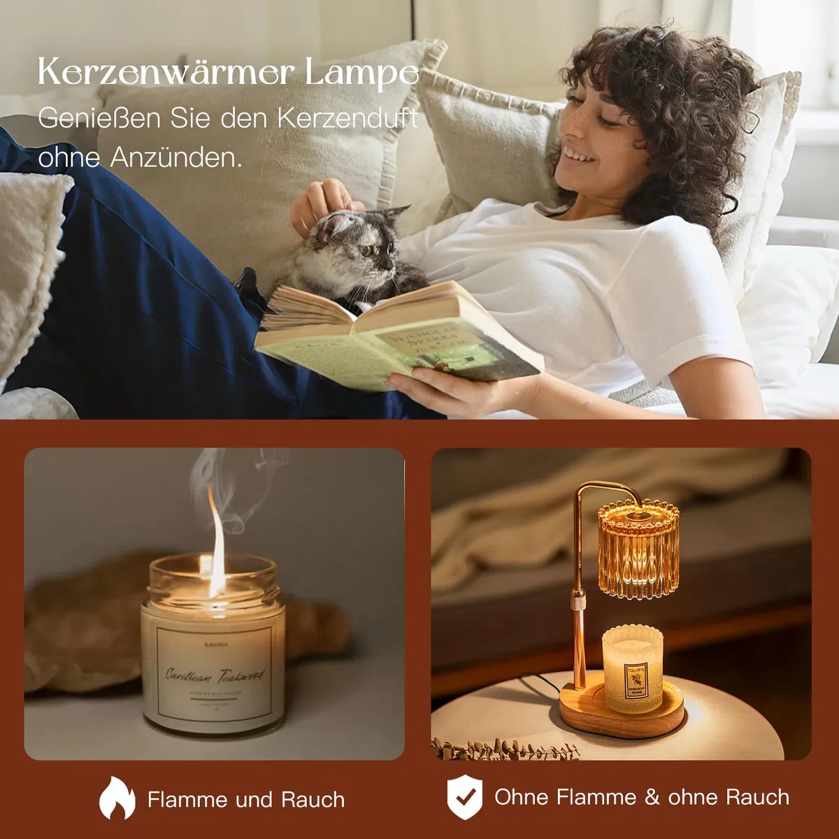 Candle Warmer Kerzenwärmer Lampe: Candle Warmer Lamp Kerzenwärmer Duftlampe Deko Wohnzimmer Elektrisch Wärmelampe für Duftkerze Geschenke für Frauen Beste Freundin Mama Kerzen Lampe