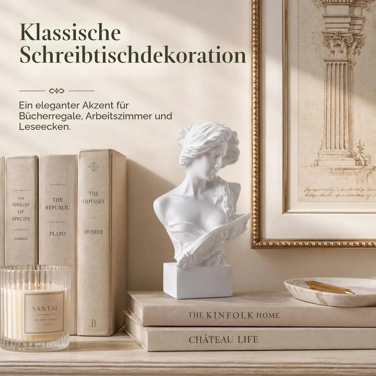LCCCK 15.2 cm H Weiß Aphrodite Statue Skulptur, Harz Griechische Mythologie Büste Statue, für Kokette Raumdekoration, Dark Academia Raumdekoration, Bücherregale, Partition, Couchtisch Mittelstück