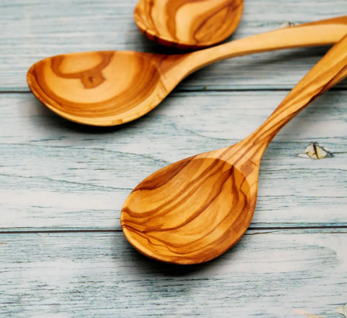 DAGDEG 3er Set Esslöffel aus Olivenholz – 20 cm – Handgefertigte Holzlöffel – Müslilöffel für Bowl, Frühstück, Dessert – Nachhaltiges Besteck aus Olivenholz