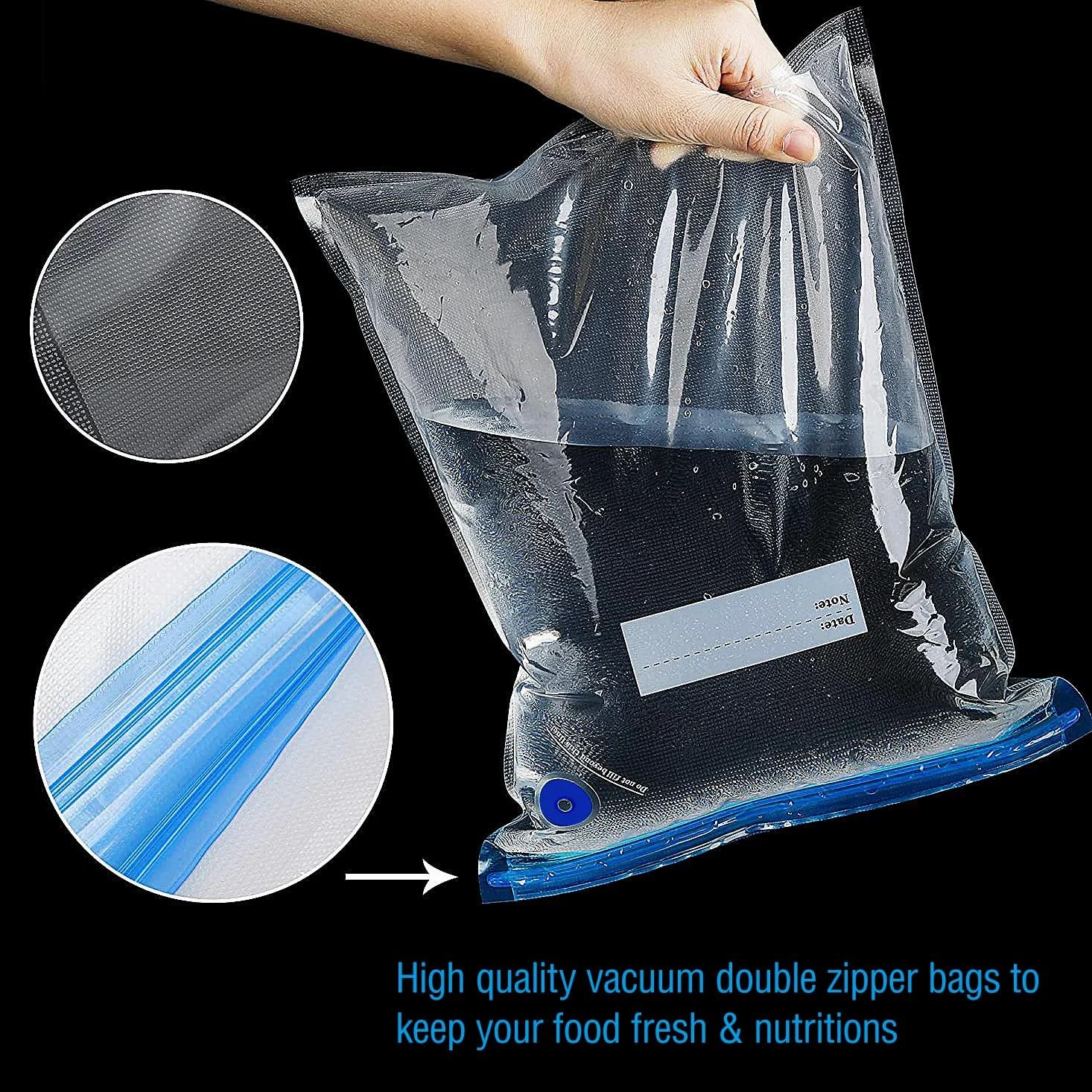 20 Stück Vakuumbeutel (30x34CM), Sous Vide Beutel, Wiederverwendbare Vacuum Bags, für Reise Vakuumbeutel, zur 3D Drucker Glühfaden, Lebensmittel konservierung (20)