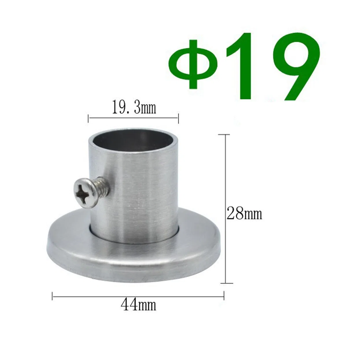 19 mm Wandhalterung, Rohrhalterung, 304 Edelstahl, Stangenflanschhalter, Stangenendstütze, Endhalterung für Schrank, Kleiderschrank, Duschvorhangstange, 8 Stück