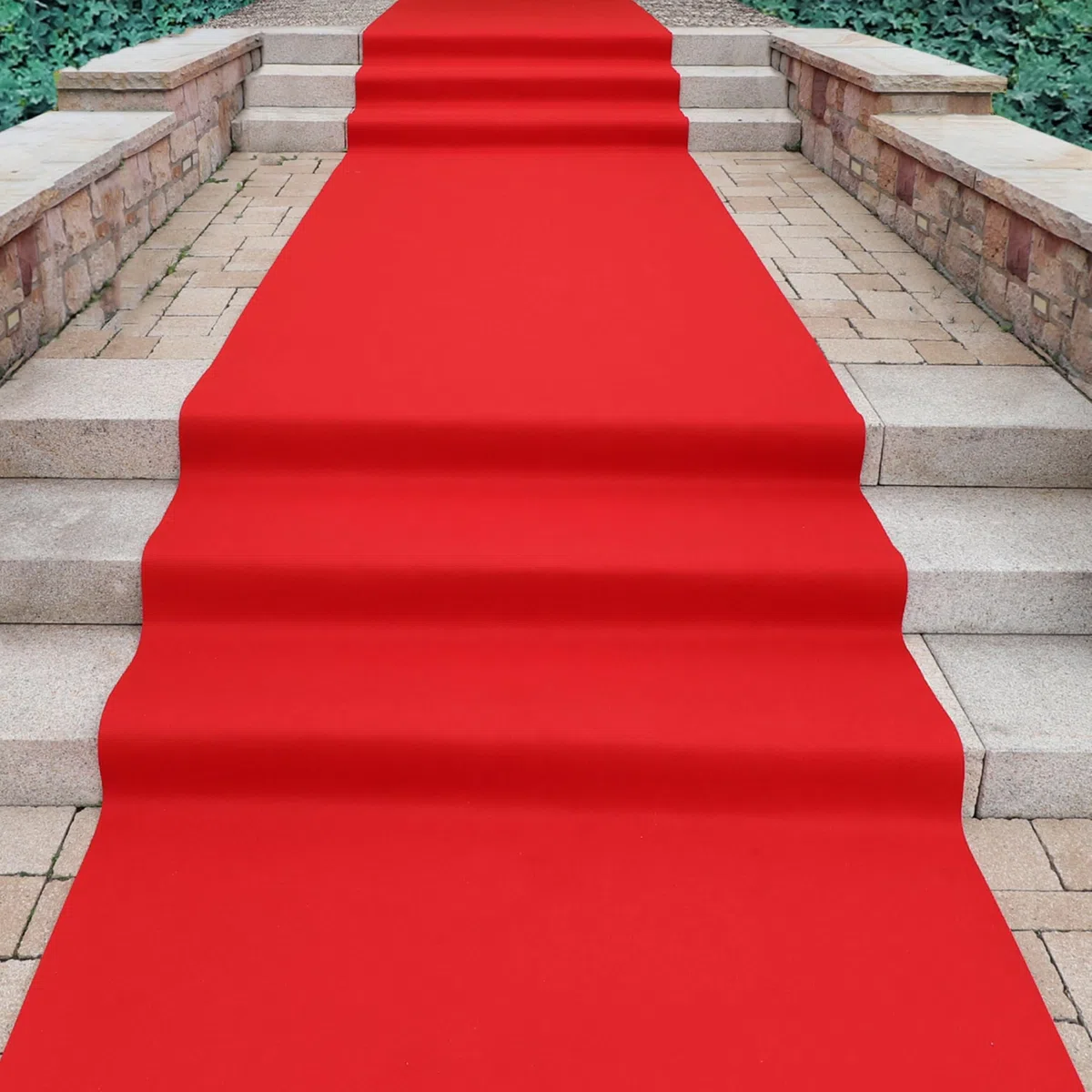Primaflor Hochzeitsläufer Podium | Rot | 1,00m x 2,00m | 2 mm hoch | B1 CFL-S1 | Nadelvlies Meterware | rutschsicherer Event-Teppich für Trauung, Hochzeit, Empfang & Feier