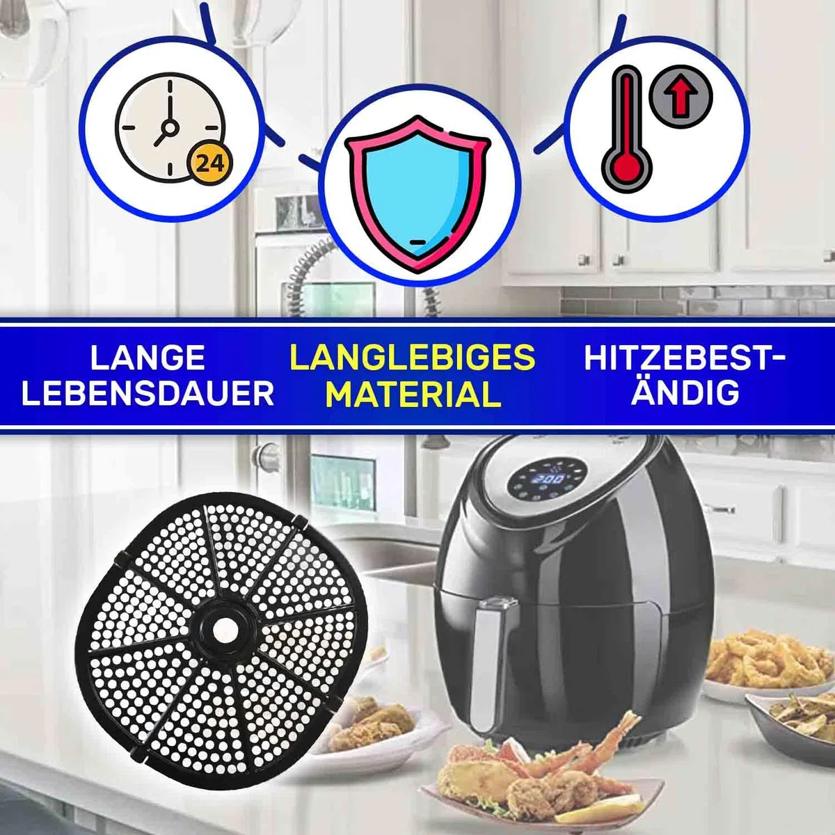 MONTERAL Gitterrost für Behälter der Digitalen Heißluftfritteuse 4618 Hat den Originalcode AS00005363 für Ariete Airy Fryer - Garantie 10 Jahre