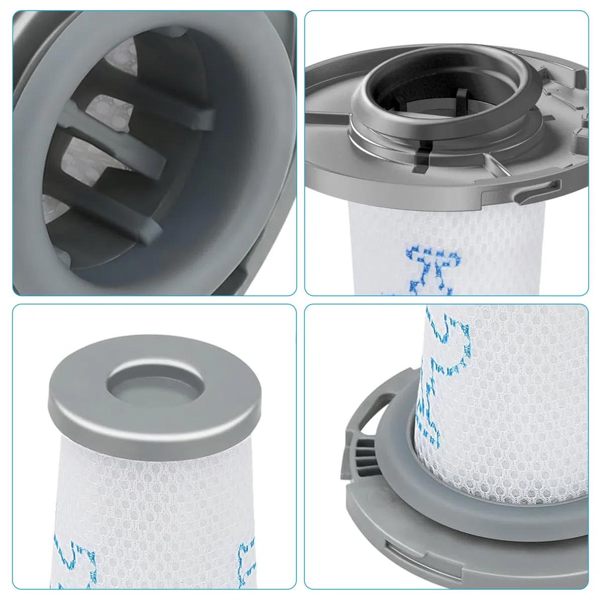 4 Stück Filter für Staubsauger Rowenta X-PERT 6.60 und für ZR009006 Rowenta X-Force Flex 8.60 RH96 RH68 Staubsauger RH96XX RH9611 RH9637 RH9638 RH9639 RH9677 RH9677 RH9637 678 R H9679 RH9680 RH9690