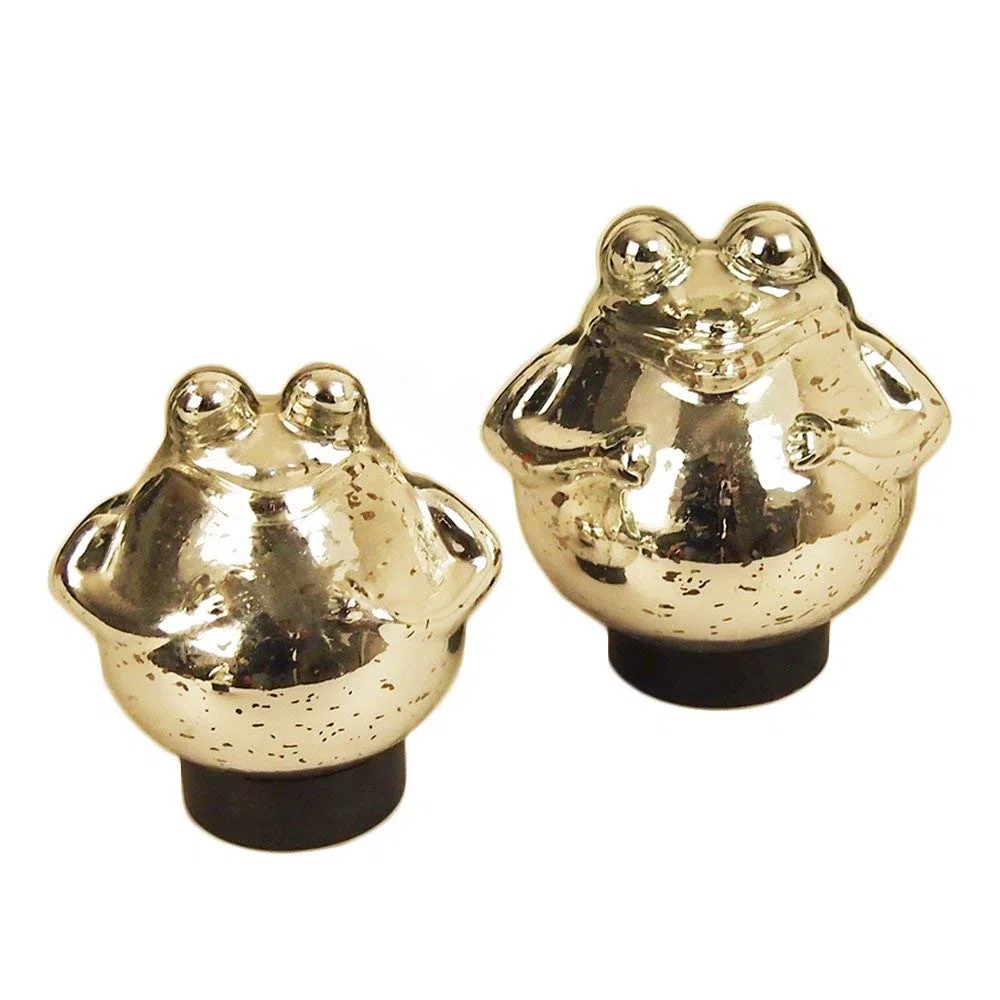 Bollweg Schwimm-Frosch klein Maße 9cm x 10cm in Silber/glänzend aus Glas