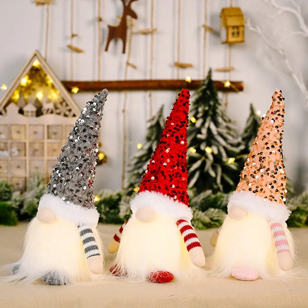 LED Weihnachtsdeko Innen Wichtel Beleuchtung, 3 Stück Weihnachten Deko Wichtel Weihnachtswichtel Figuren, Plüsch Weinachtsdekorationen Tisch Weihnachtsdeko Amerikanisch Christmas Wichtel Figuren