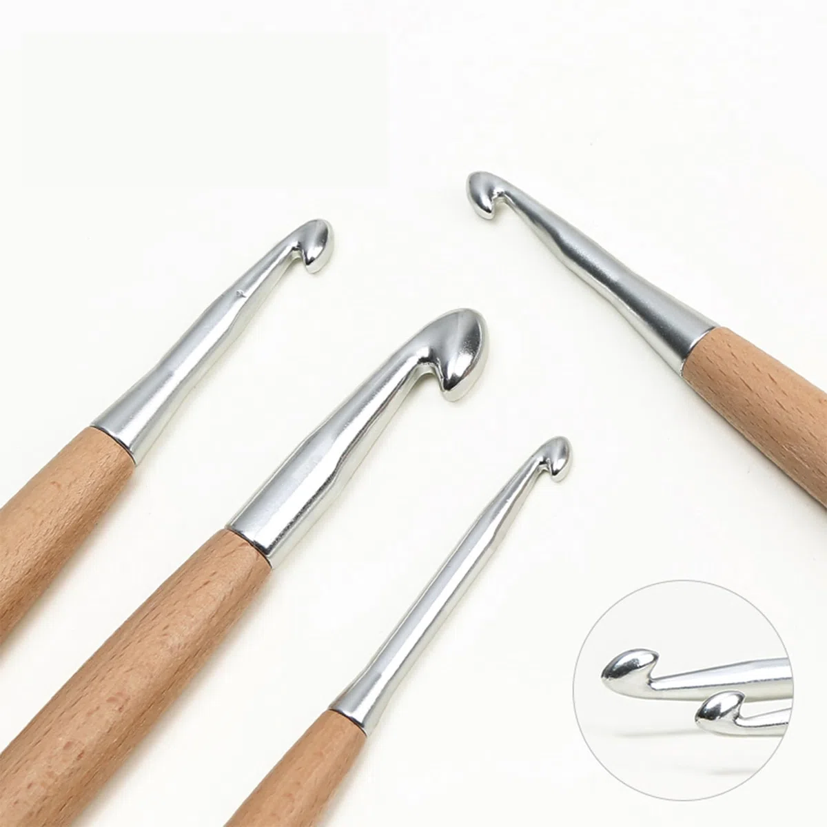 CoopayHäkelnadel 3,5 mm, Buchenholzgriff und Glatte Hakenkopf, Ergonomische und leicht für Arthritische Hände, Lang Häkelnadeln 3,5 mm