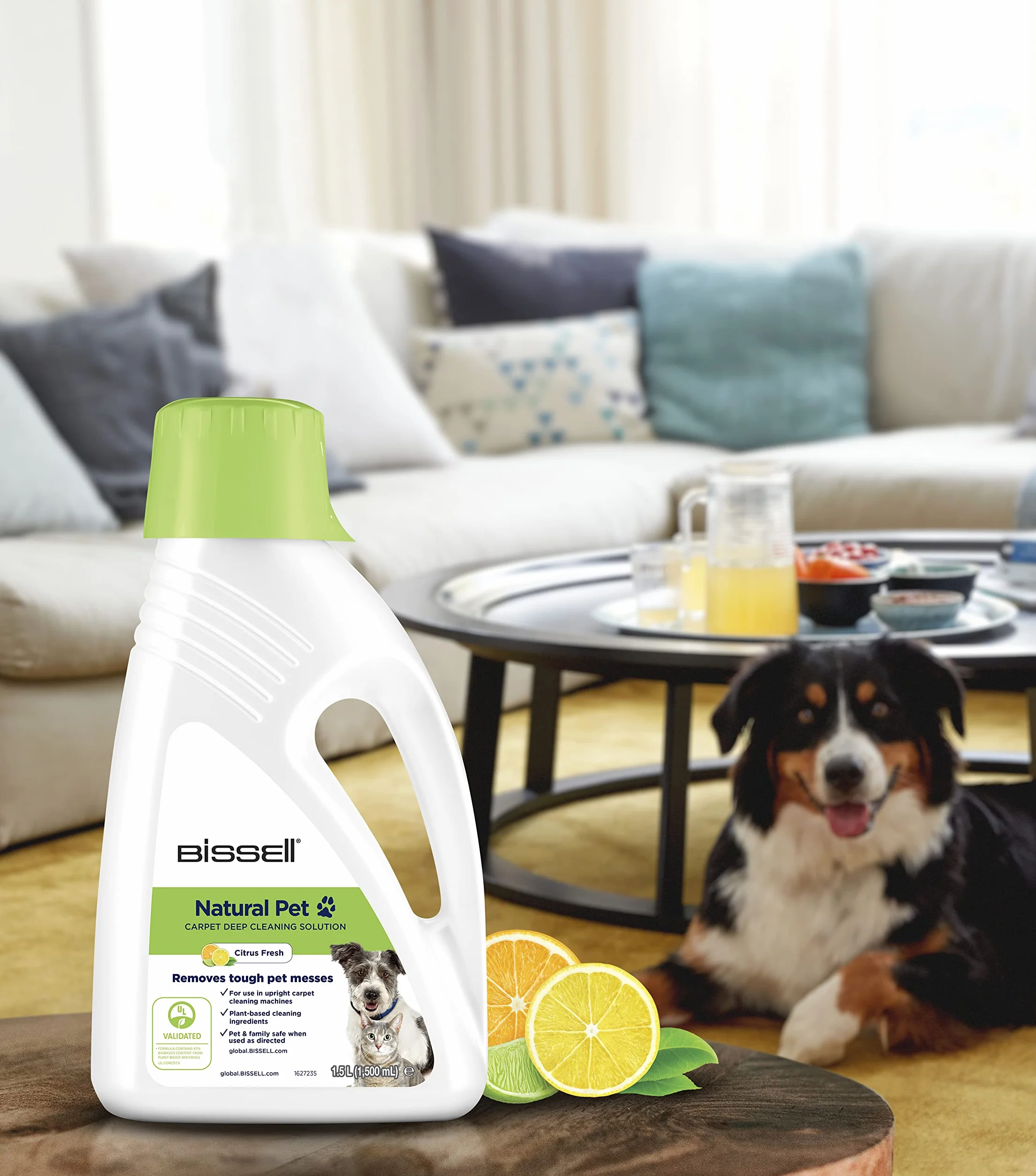 BISSELL Natural Pet Carpet Deep Cleaning Solution, für BISSELL aufrechte Teppichreiniger, 1,75 l, entfernt hartnäckige Verschmutzungen durch Haustiere von Teppichen, 3242