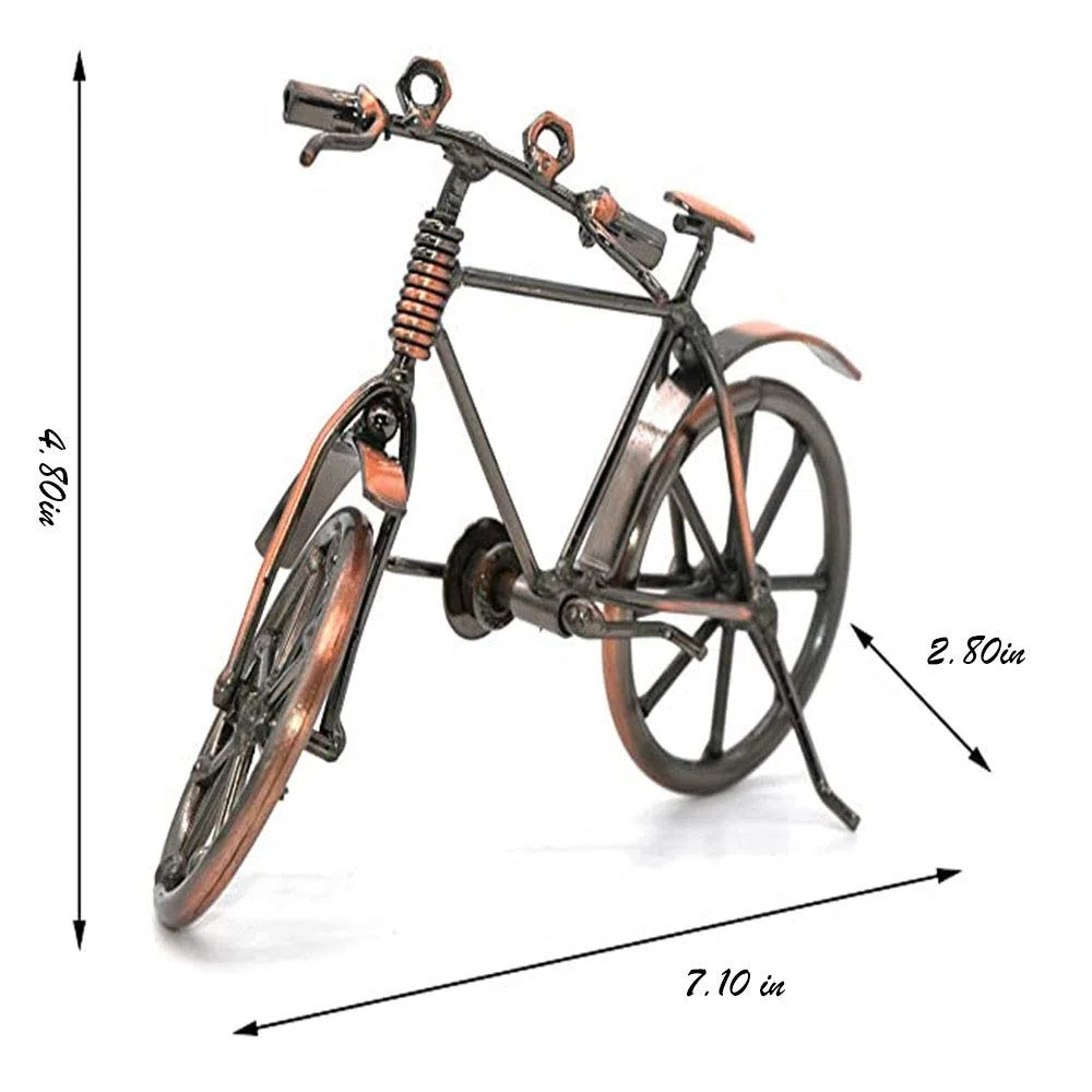 Schmiedeeisen Fahrraddekoration Modell, Deko Fahrrad klein, Metall Skulptur Retro Classic Handmade Eisen Fahrrad, Metall Art Dekoration Ornamente für Home Office