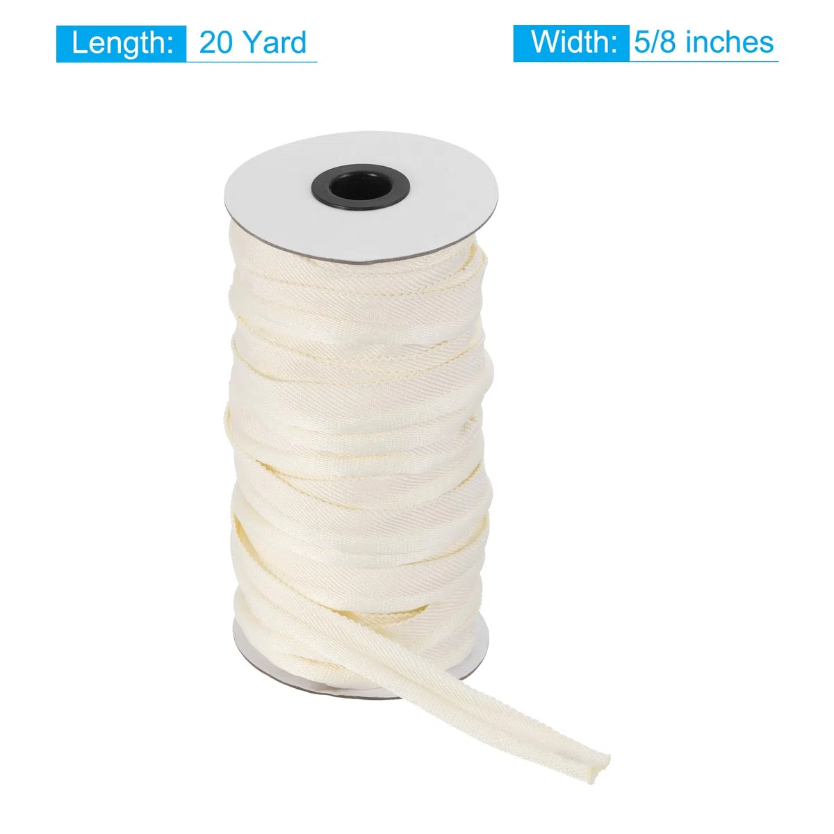 QUARKZMAN Paspelband 20 Yards 5/8 Zoll Paspelband Zum Nähen DIY Basteln Stoffkante Reis Weiß