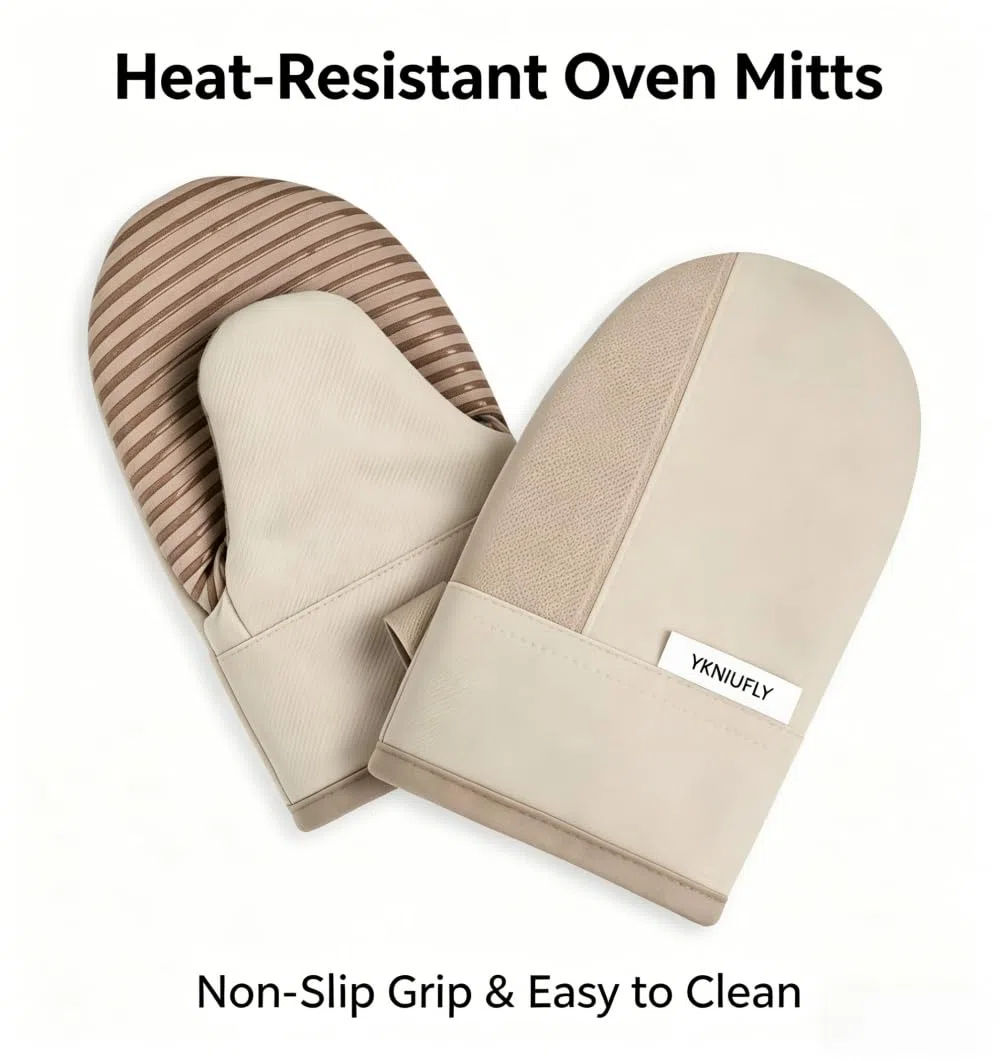 YKNIUFLY 1 Paar Ofenhandschuhe, Hitzebeständige Silikon-Küchen-Mini-Ofenhandschuhe, rutschfeste, Bequeme Aufnahme, Geeignet für Haushalt, Grill im Freien, Backgeräte.