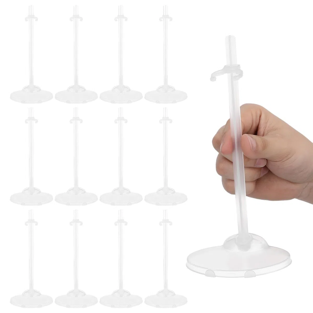 Artibetter 12Er Set Verstellbare Puppenständer Transparent Kunststoff Doll Stand Rack Für Puppen Taillenhalterung Display Zubehör Für Kinder Puppenspiele