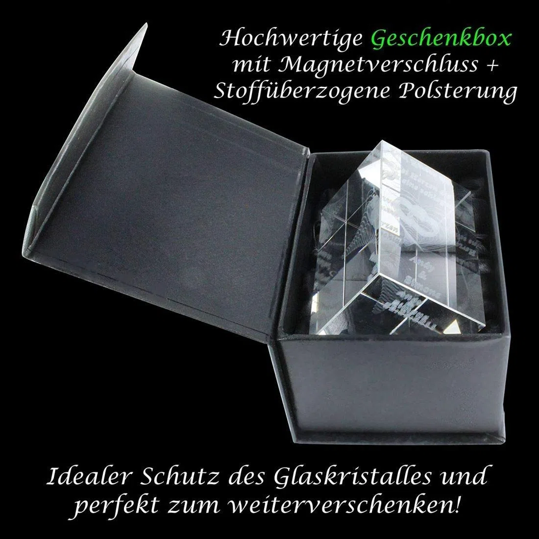 ELUNO 3D Glasquader | Geselle + Jahreszahl | Glückwunsch mit Wunschtext | Geschenk zur Gesellenprüfung