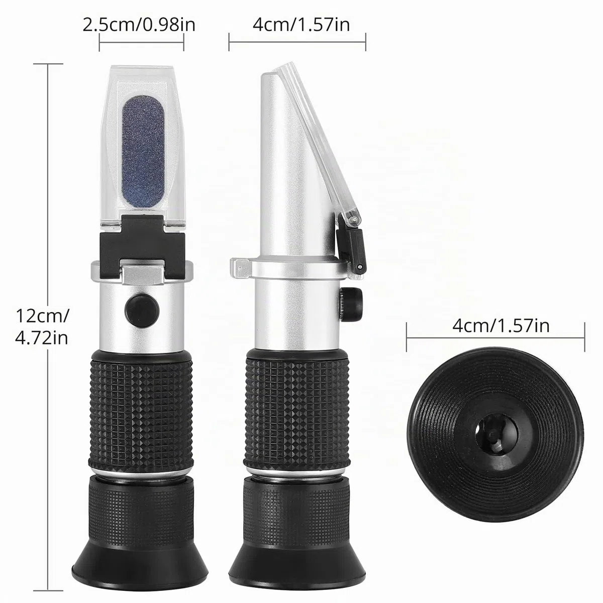 Proster Hand Held Refractometer Handrefraktometer, Aluminium, Schwarz – 0–80% Brix Zucker Refraktometer Feuchtigkeit mit ATC Zuckergehalt für Zuckeranalyse in Säften, Früchten, Saucen und Getränken