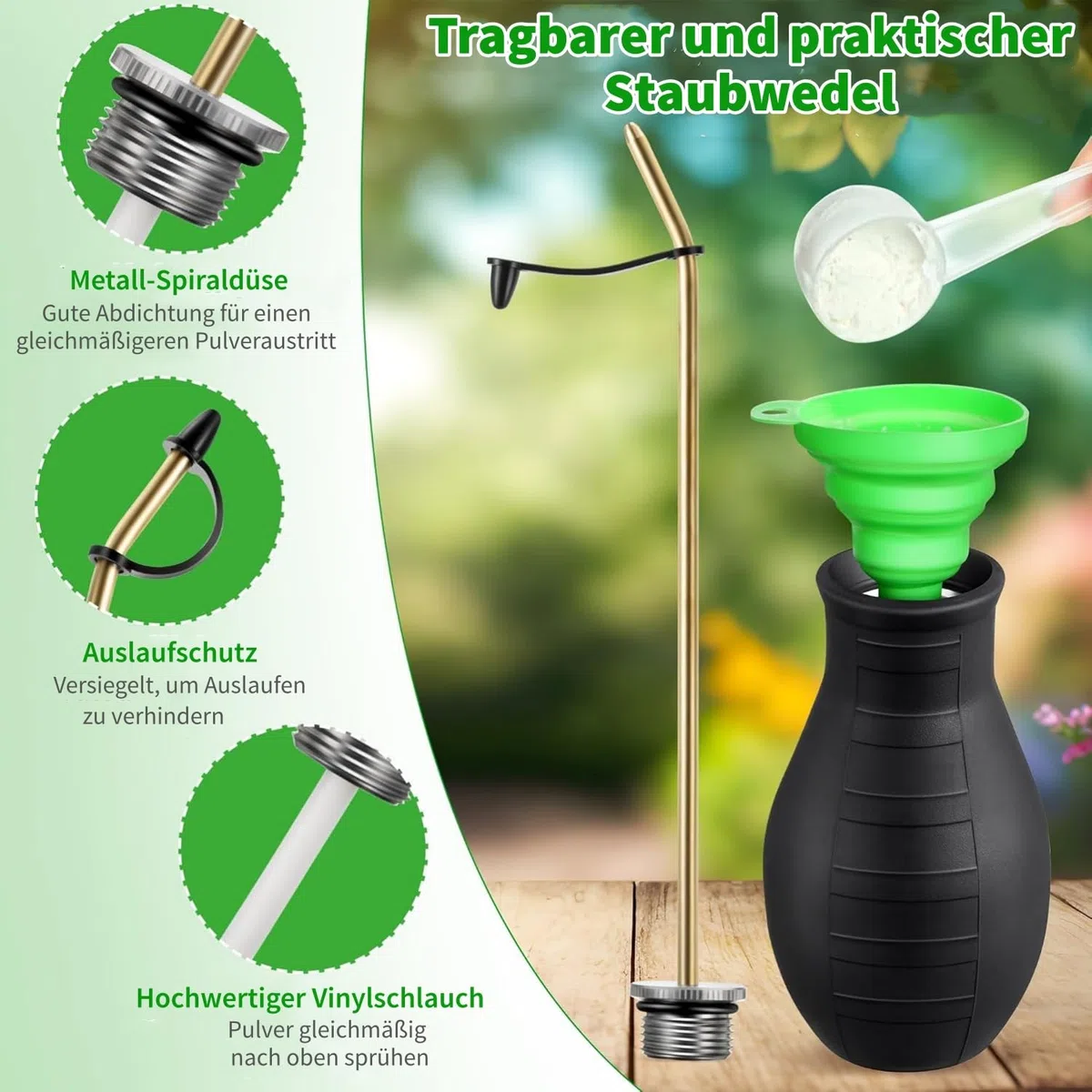 Kieselgur Pulver Staubwedel, Hand Powder Sprinkler Powder Duster pulverzerstäuber, kieselgur zerstäuber, Staub pumpe kieselgur, pulverzerstäuber für Innen und Außen