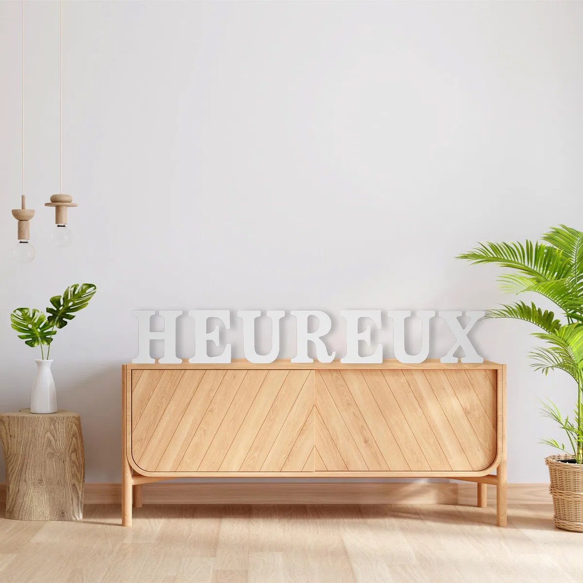 Weiße Holzbuchstaben 25 cm - Unbearbeitete Holzbuchstaben für Wanddekoration - Dekorative Stehbuchstaben - Große Buchstaben für Wanddekoration für Feierprojekte zu Hause (L)