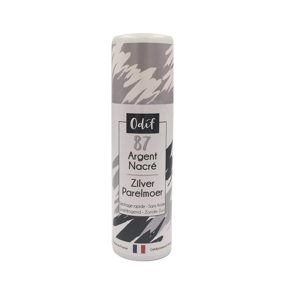 Odif - Farblack Perlmutt Spray – Definitive Farbe für alle Untergründe für kreative Hobbys – einfache und gleichmäßige Anwendung – schnelltrocknend – hergestellt in Frankreich – Spray 125 ml, Silber