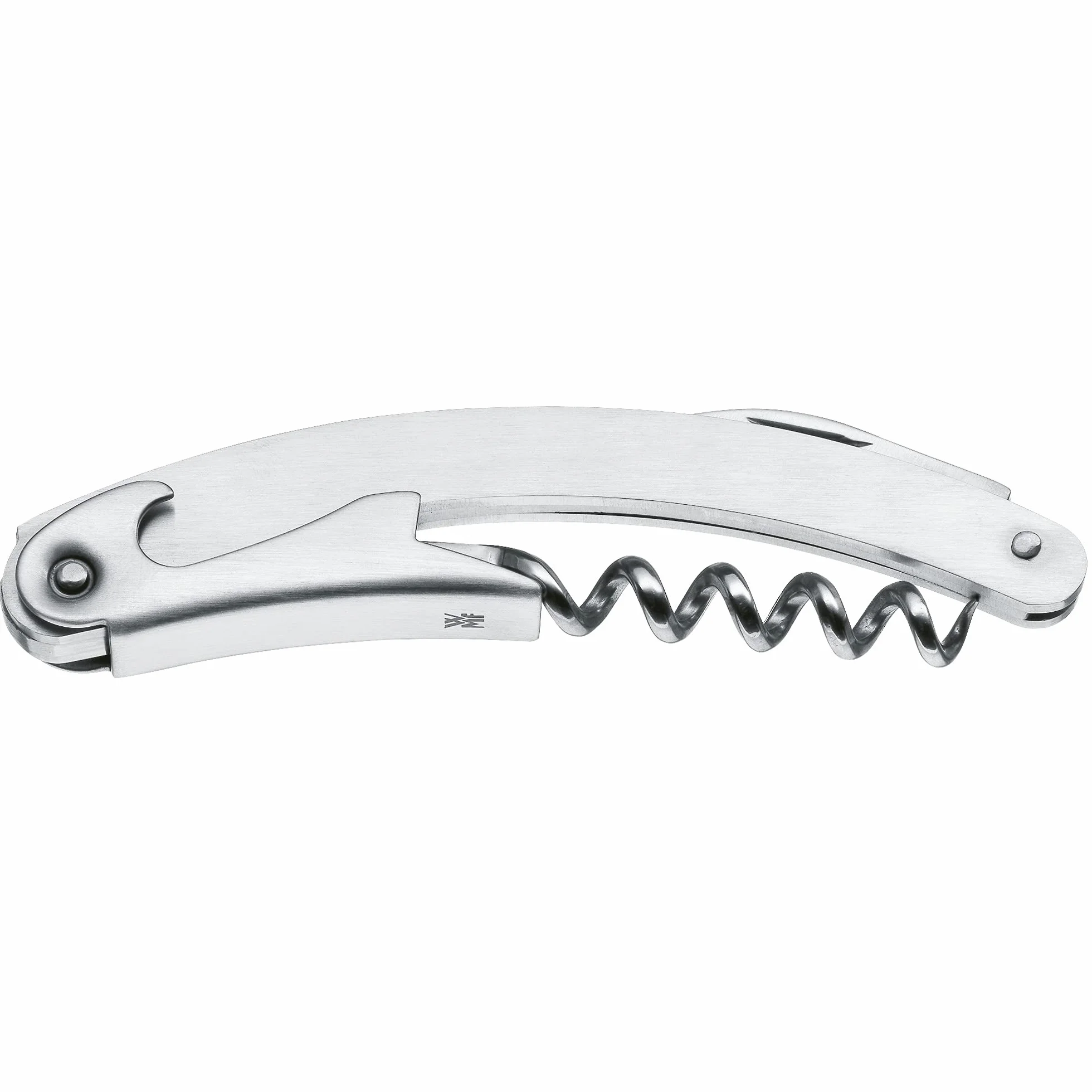 WMF Clever&More Kellnermesser 10 cm, Cromargan Edelstahl mattiert, Kellnerbesteck mit Flaschenöffner, Kapselheber, Folienschneider, für alle Korkenarten