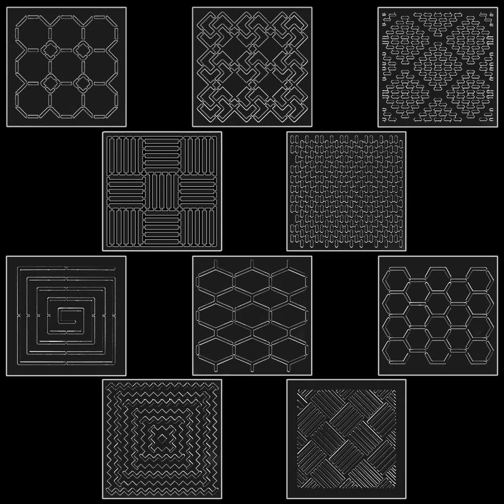 ORIGACH 10 Set Acryl Sashiko Schablonen 10 Muster Sashiko Stickmuster Stickwerkzeug Zeichenlinienvorlage Für Handquilten Und Sticken 12 x 12cm