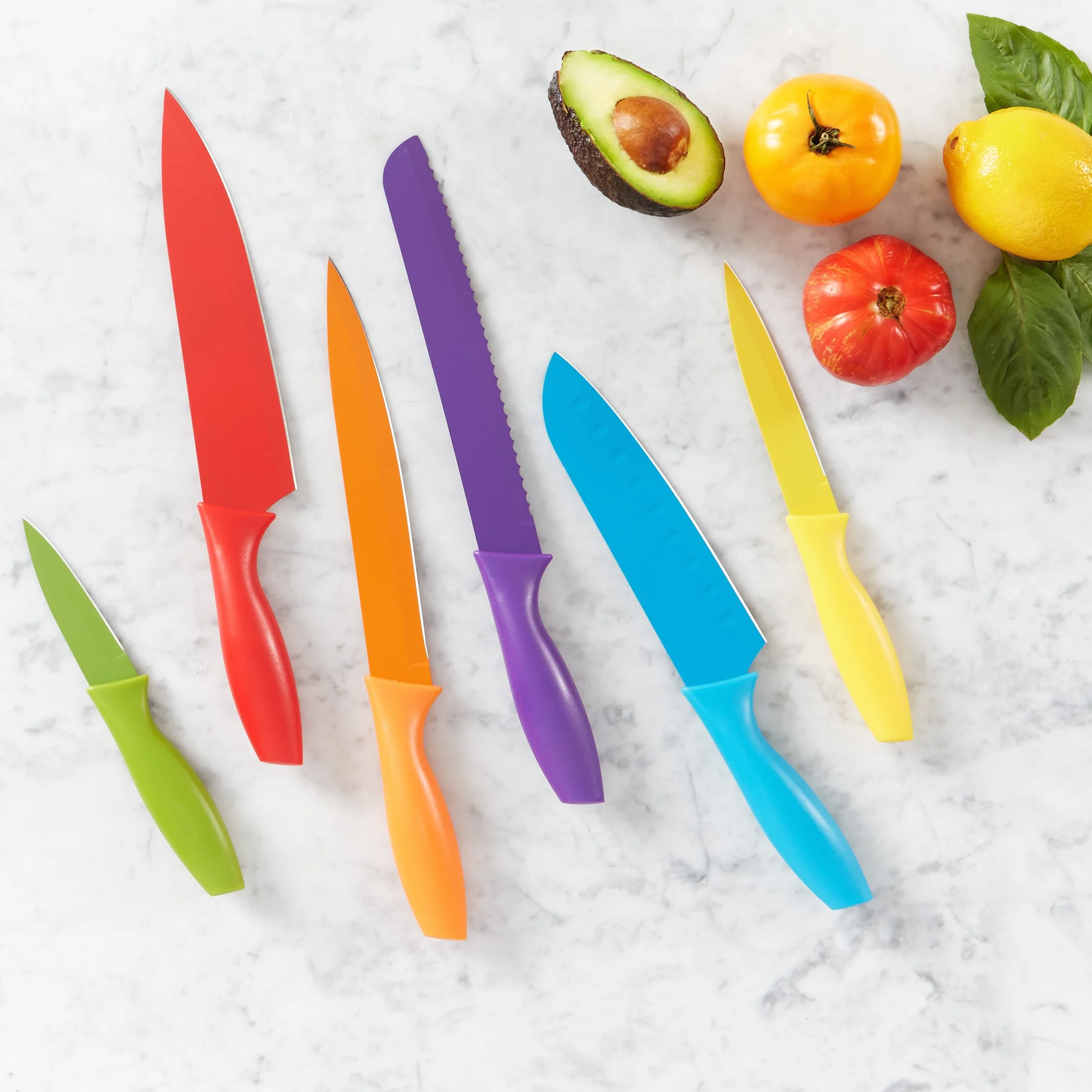 Amazon Basics Messer-Set, bunt, 12-teilig
