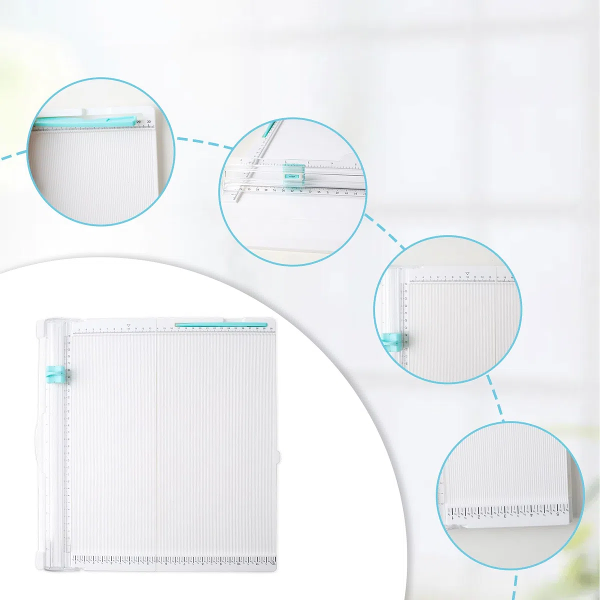 MIYUANGKJ Papierschneider mit Falzbrett 35 x 36 cm Papierfalzmaschine Papierschneidegerät Papierschneider Schneidemaschine 2-in-1 für Scrapbooking Karten Basteln und Basteln