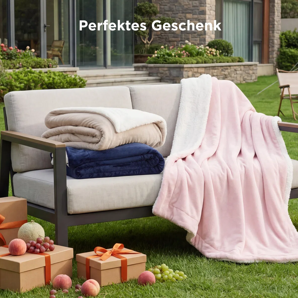 BEDSURE Kuscheldecke Warm Sherpa Wolldecke - Sofadecke, Flauschig Sofaüberwurf Decke, Dicke Couchdecke, Geschenke für Frauen, Flauschige Wohndecke, Grau, 150x200 cm, XL