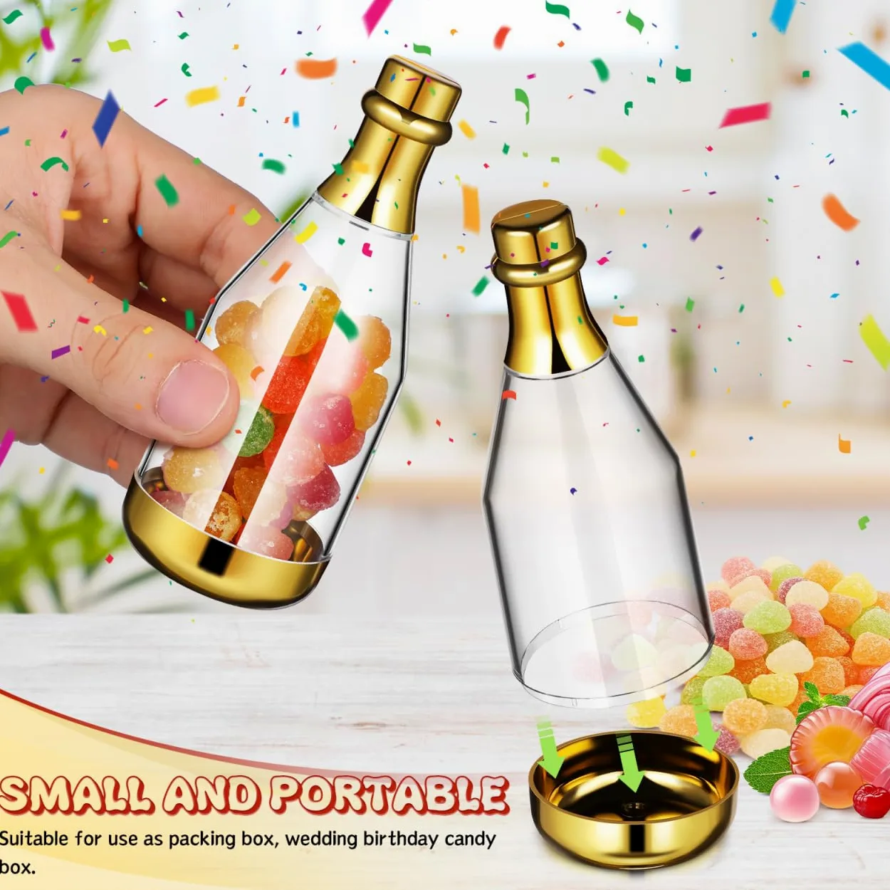 20stücke Mini Champagner Flasche Candy Box Kreative Hochzeits Und Party-geschenkverpackungen Für Süßigkeiten Und Kleine