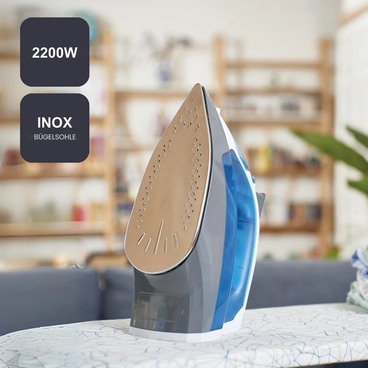 Black+Decker Blau BXIR2200E Dampfbügeleisen, 2200, Kunststoff, 370 milliliters
