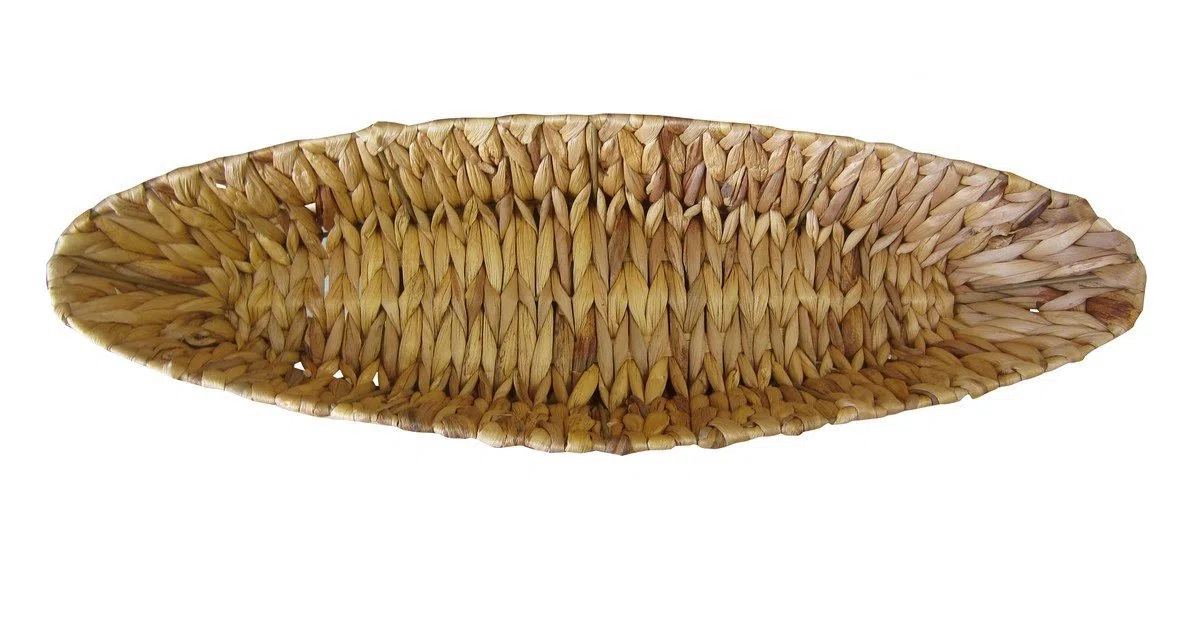 FRANK FLECHTWAREN Schale Schiffchen, Wasserhyazinthe auf Metallrahmen, 56x19x9 cm, Ausgefallen, Dekoschale Esstisch Centerpiece Boho