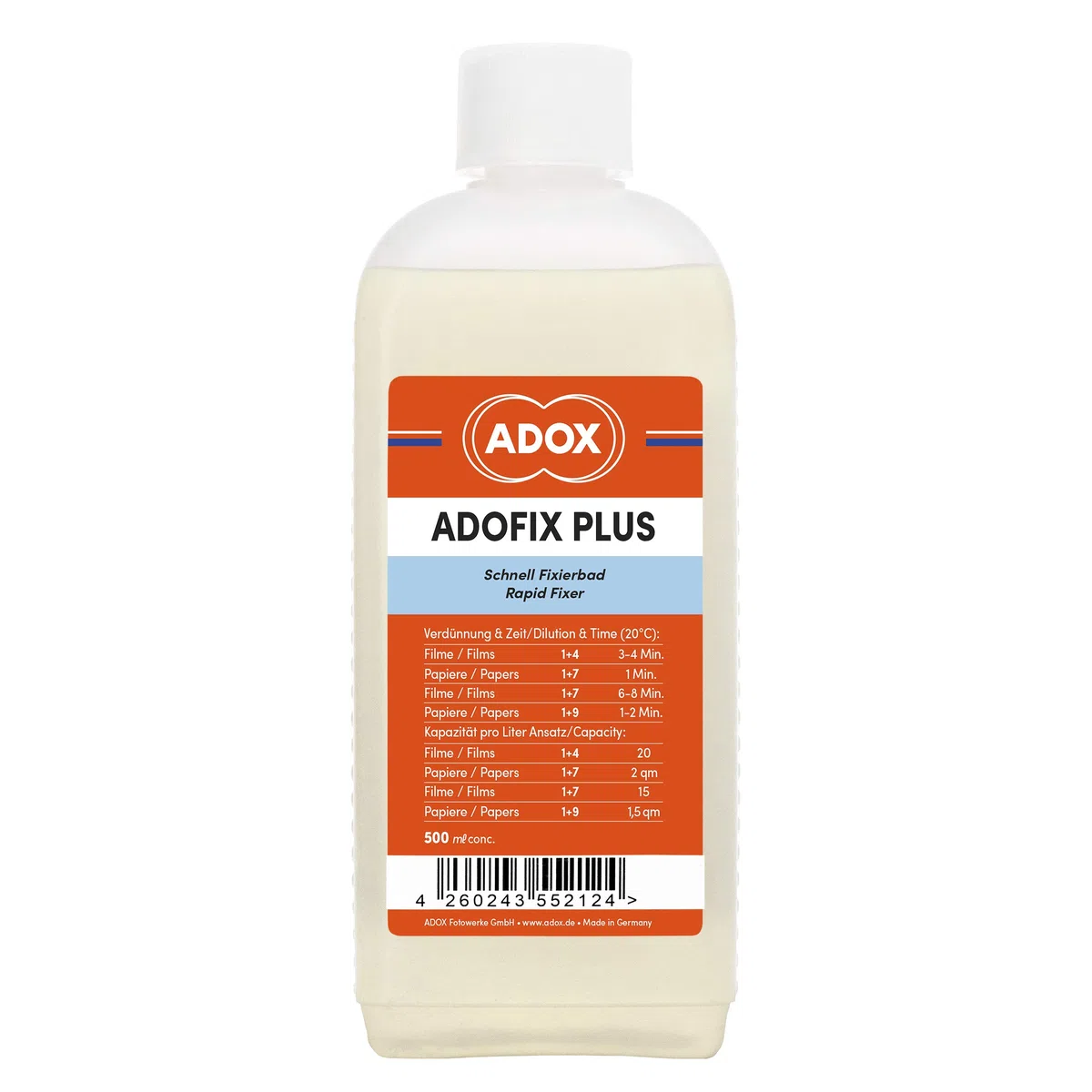 ADOX Adofix Plus 500 ml Schnellhefter Rapid Fixer Papier