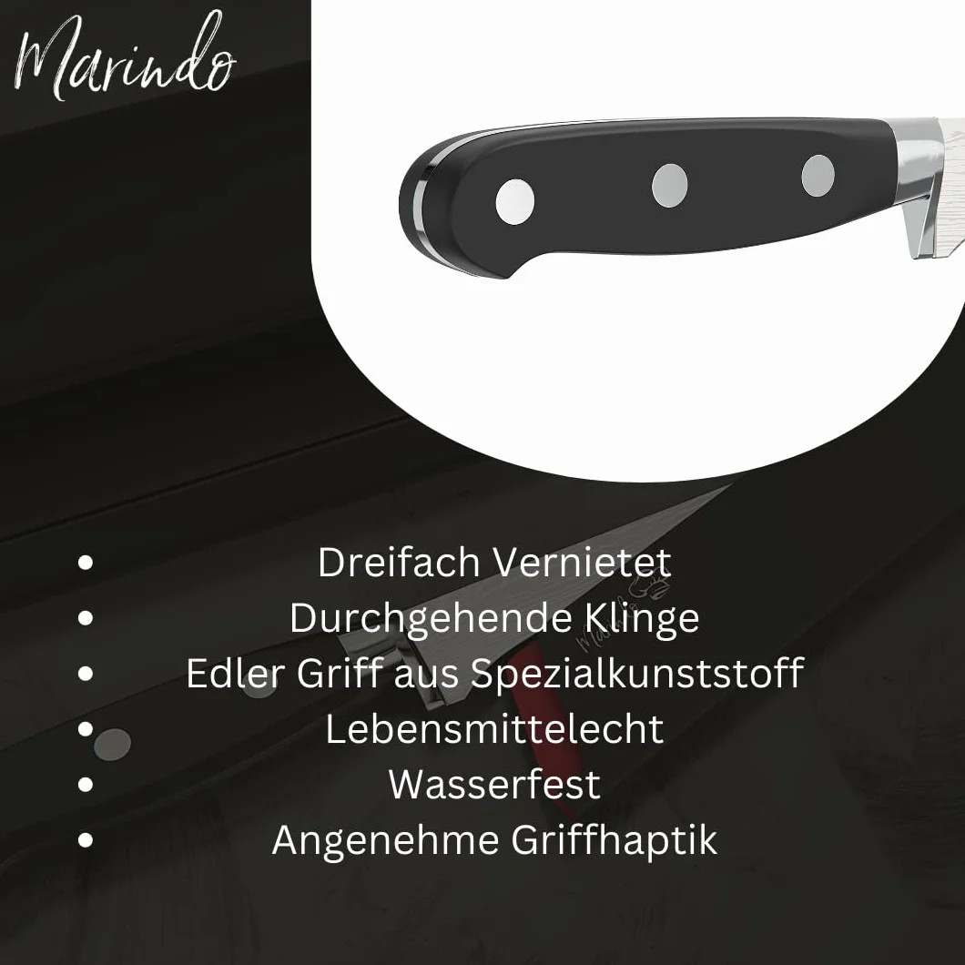 Marindo Profi Filetiermesser inkl. Scheide | Gesamtlänge: 30,5cm | Klingenlänge: 18,5cm | für Fisch und Fleisch | Edelstahl Filetiermesser mit stabilem Griff | Fischmesser extrem scharf