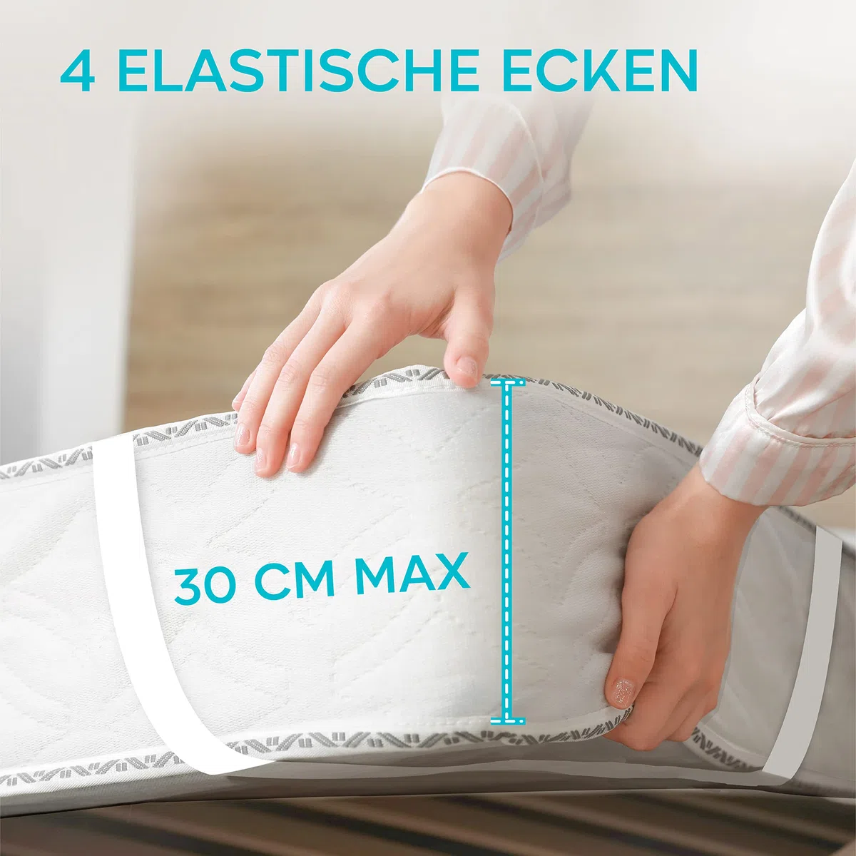 Matratzenschoner 180x200 Wasserdicht Oeko-TEX Zertifiziert von Twinzen - Matratzenschoner 180x200 Baumwolle Atmungsaktiv mit 4 Eckgummis