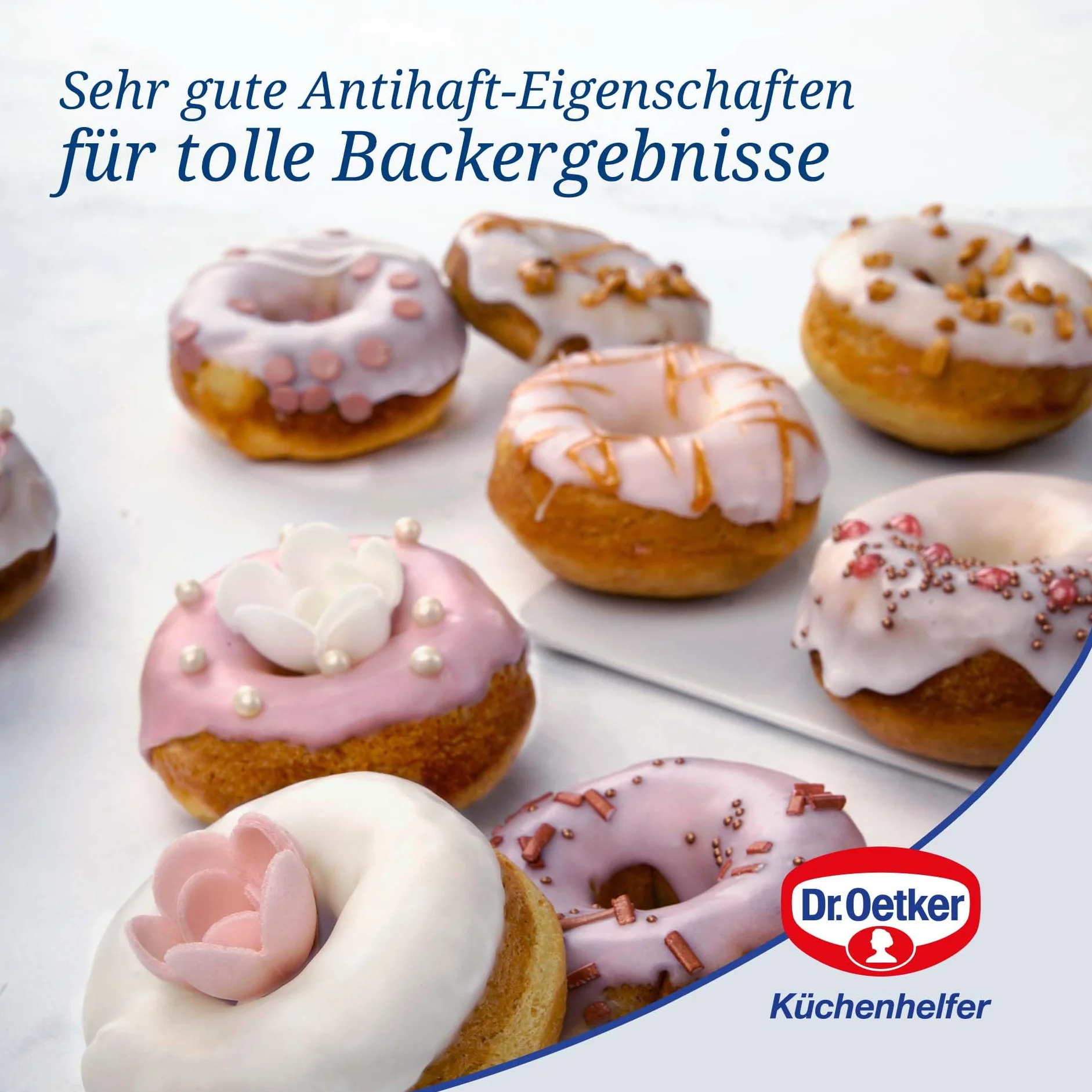 Dr. Oetker 12er Donutbackform TRADITION, Donutform mit Antihaftbeschichtung, hochwertige Backform mit ausgezeichneter Wärmeleitung, Form für gleichmäßig geformte Donuts (Farbe: Schwarz)